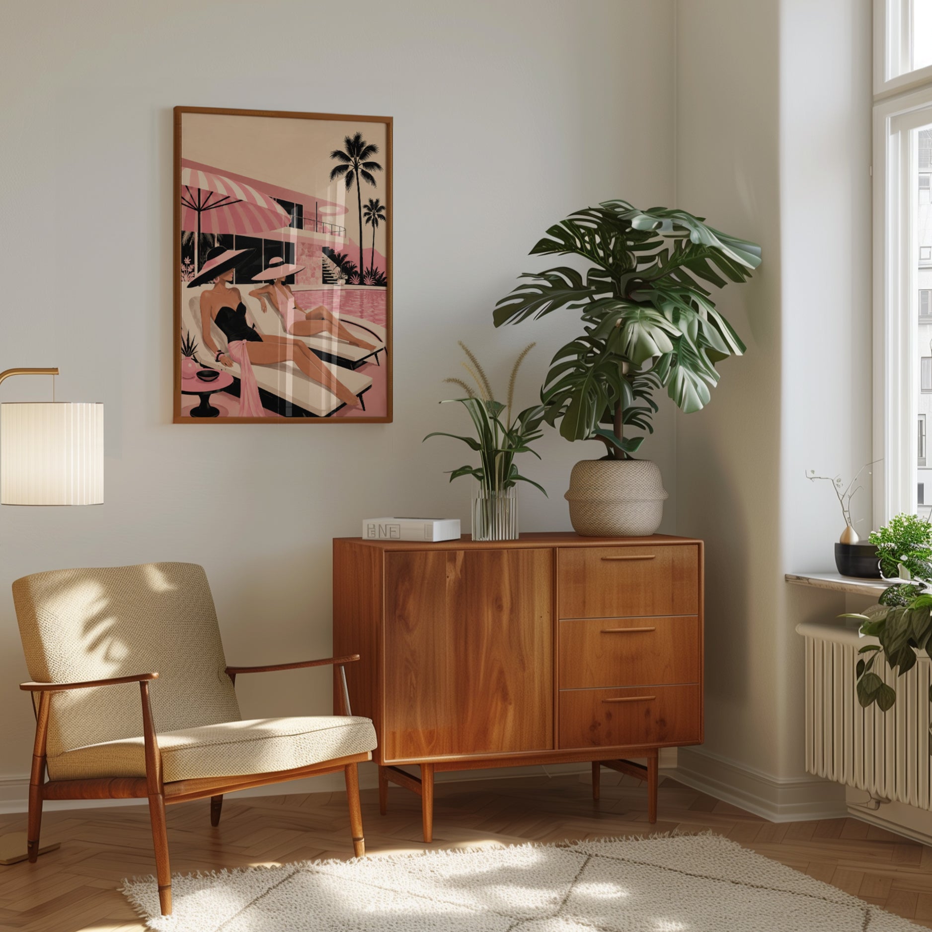 Poolside Wall Art – Retro Summer Print - interior