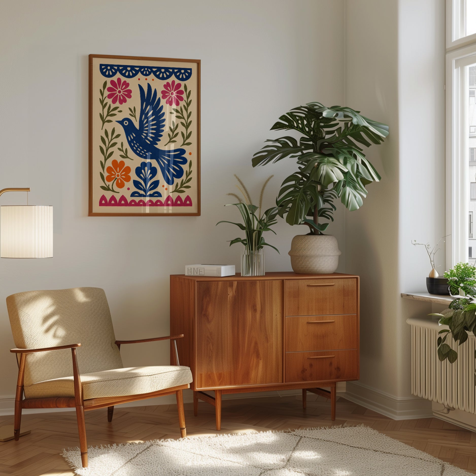 Folk Art Bird Print - interior