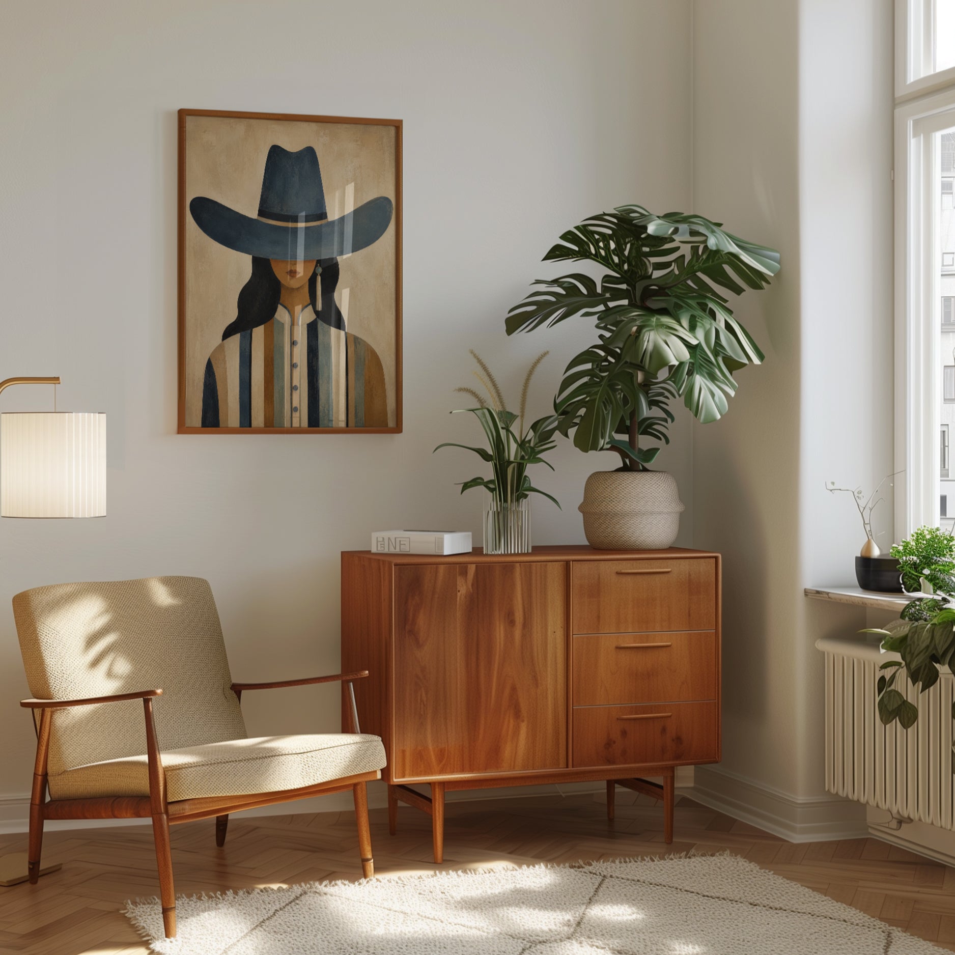 Western Woman Wall Art – Cowgirl Portrait Print - interior