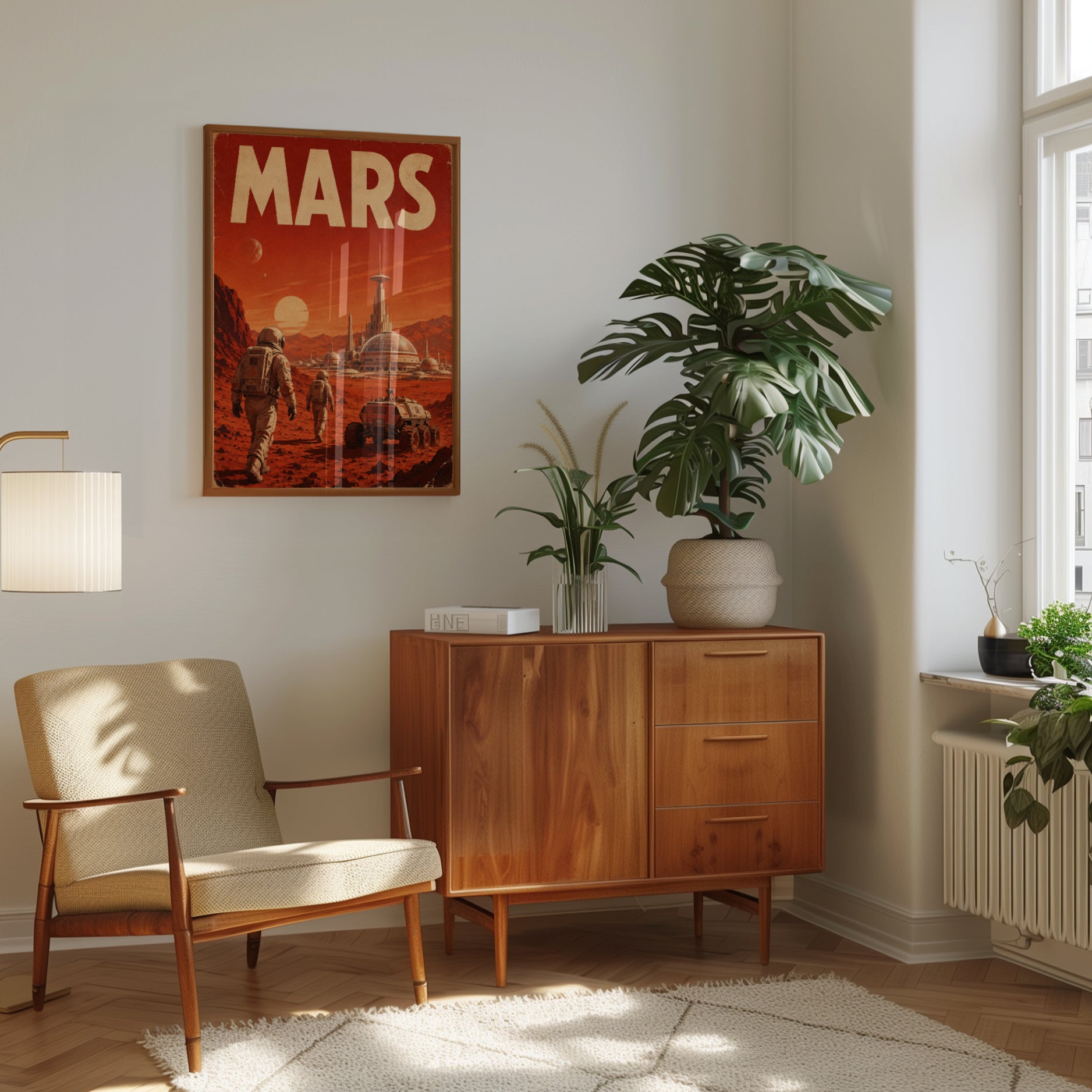Mars Travel Poster – Retro Space Print - interior