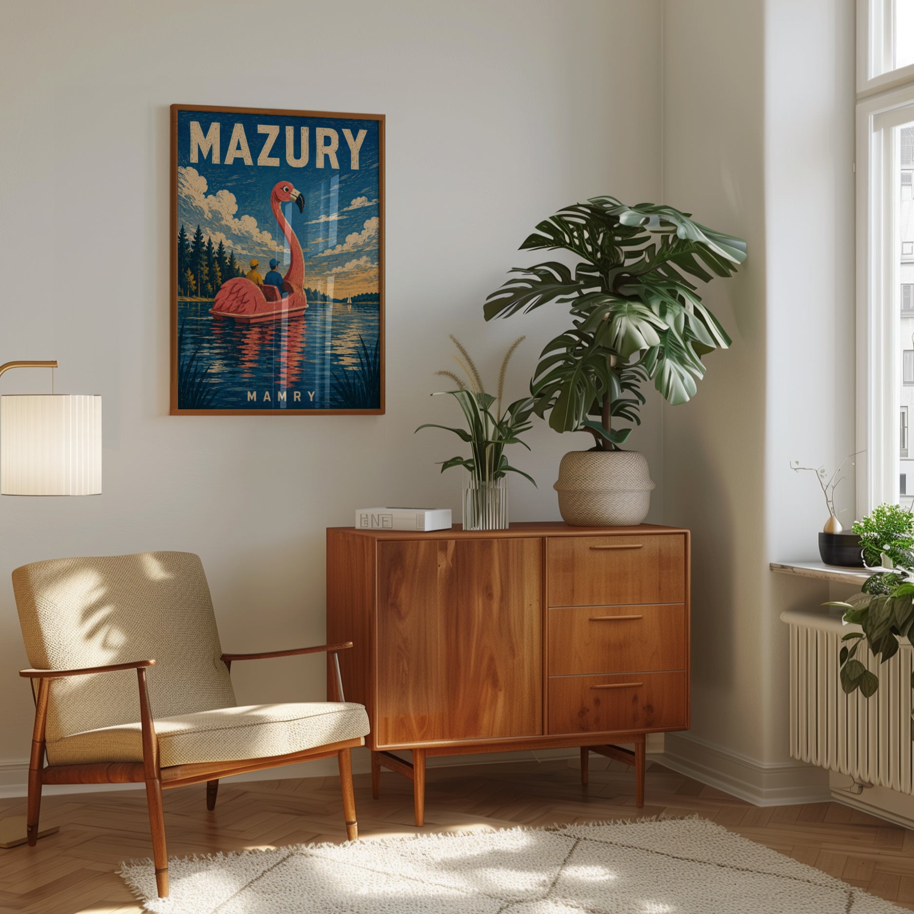 Vintage Travel Poster – Retro Lake Wall Art - interior