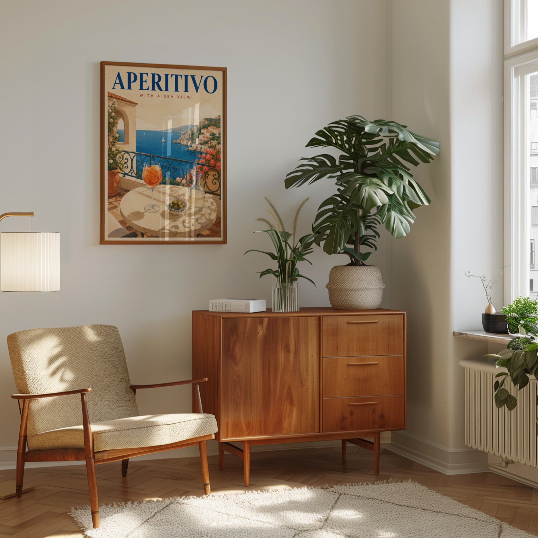 Aperitivo Wall Art – Italian Coastal Print - interior