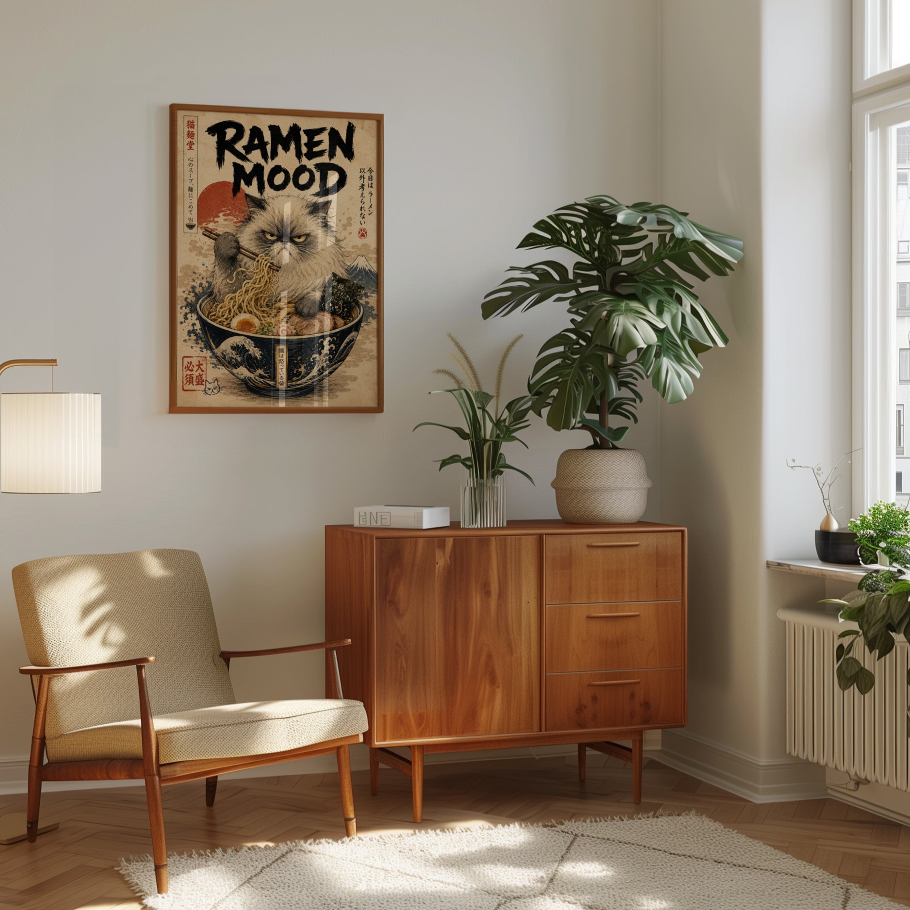 Japanese Cat Wall Art - interior
