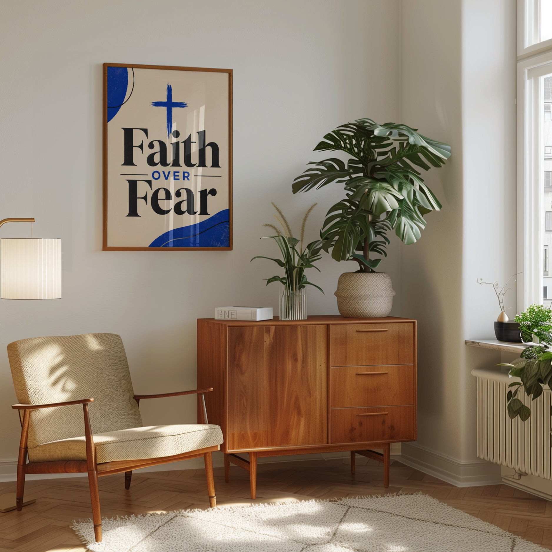 Faith Over Fear Print – Christian Wall Art - interior