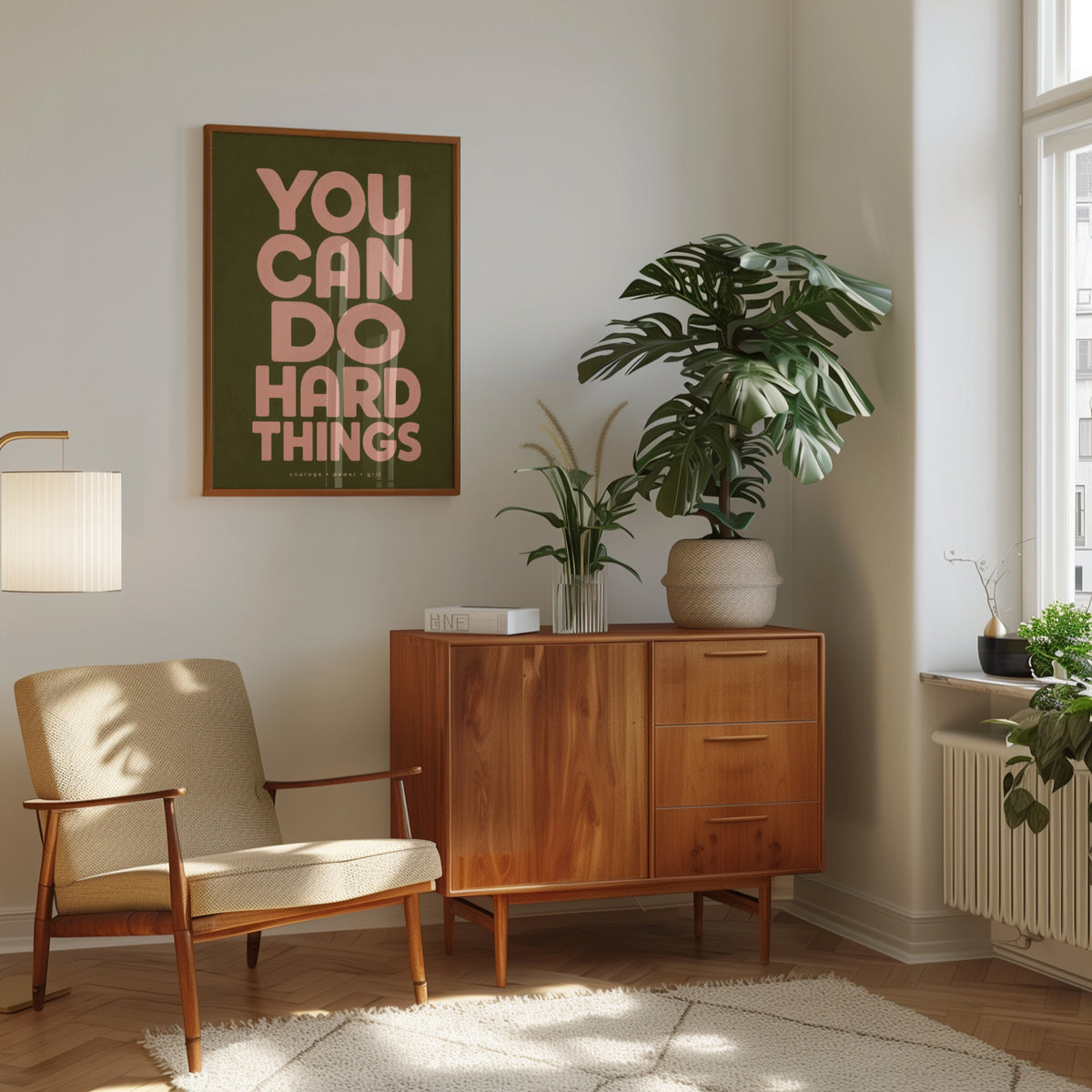 You Can Do Hard Things Print: Feminist Motivational Art - interior