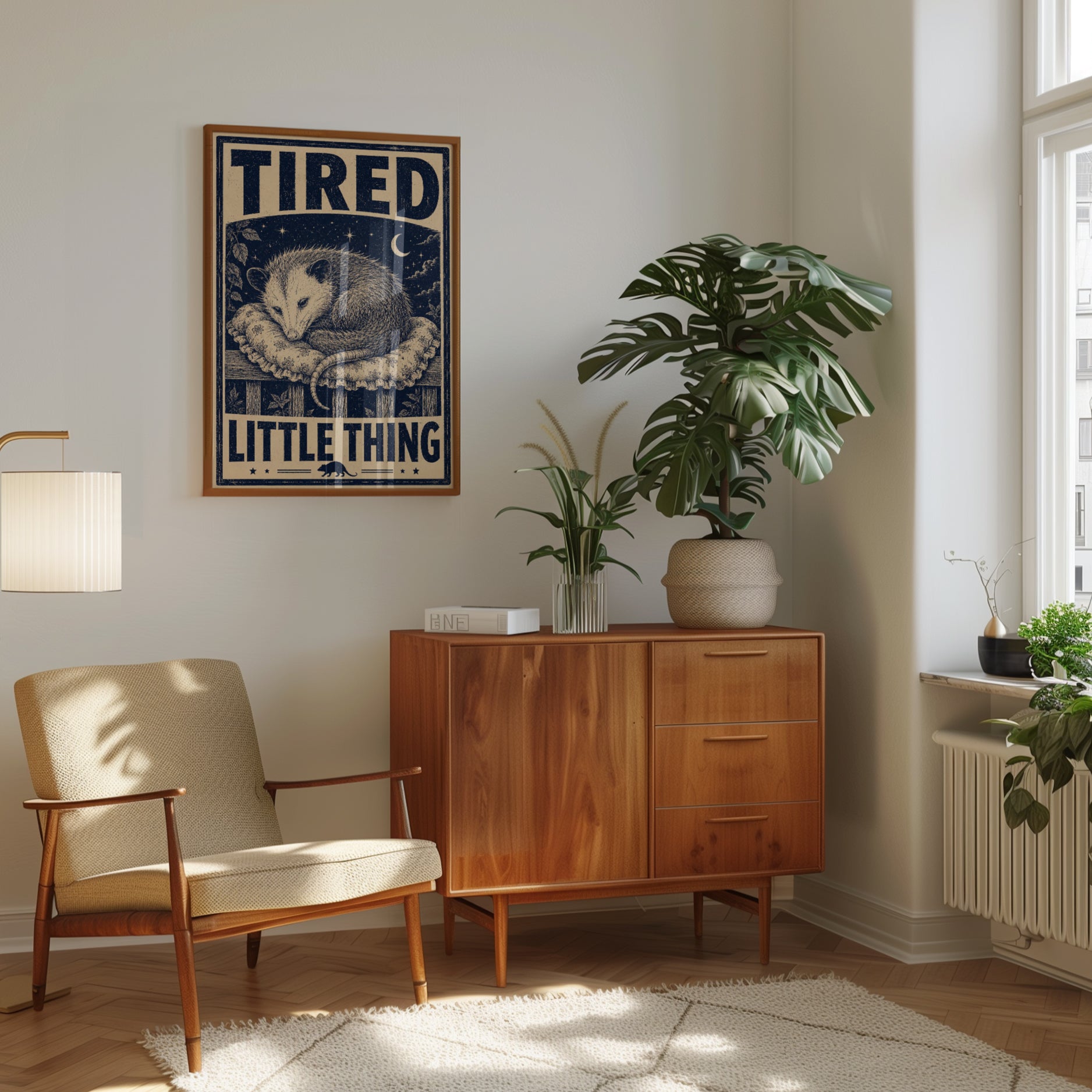 Tired Little Thing Possum Print - interior