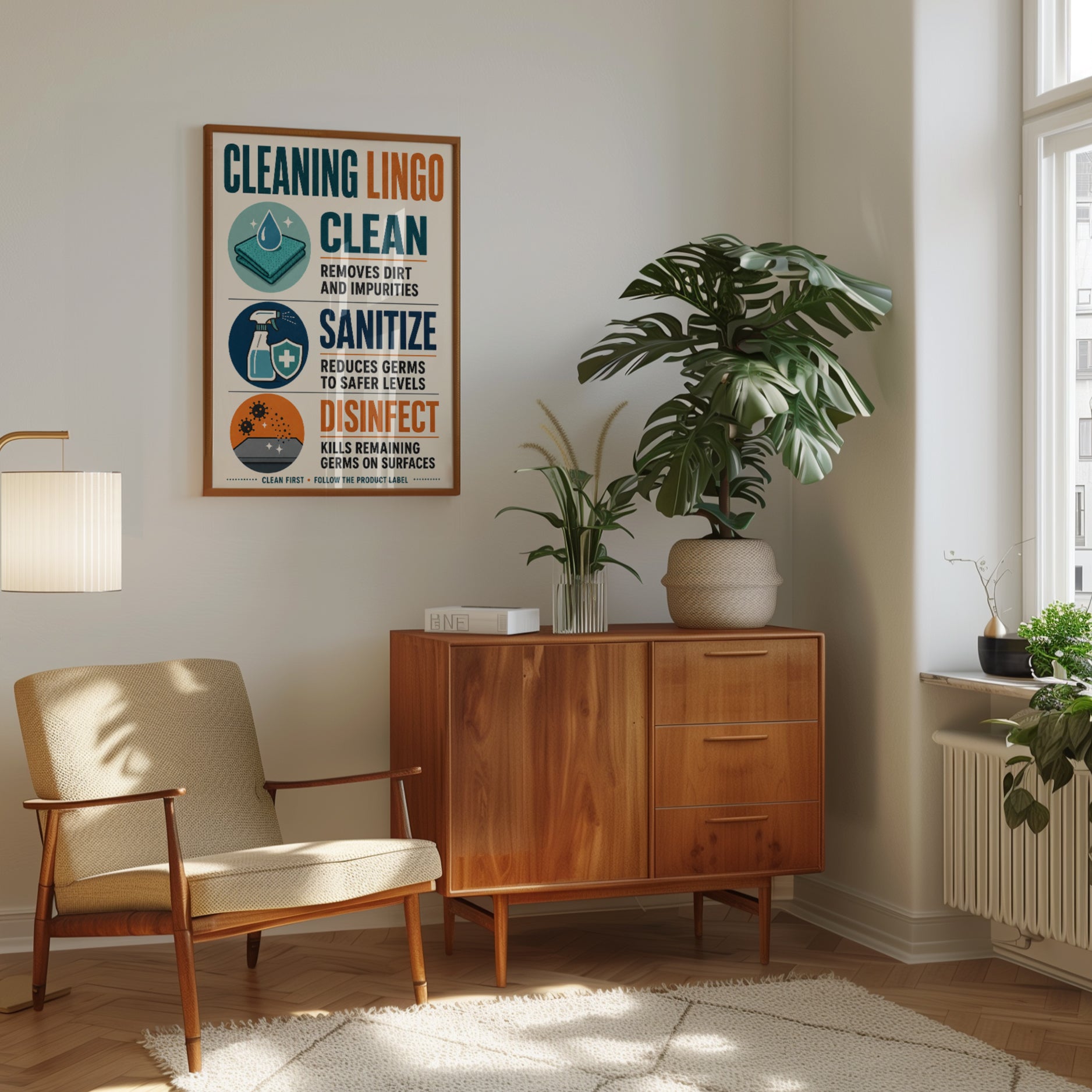 Cleaning Lingo Poster – Laundry Room Wall Art - interior