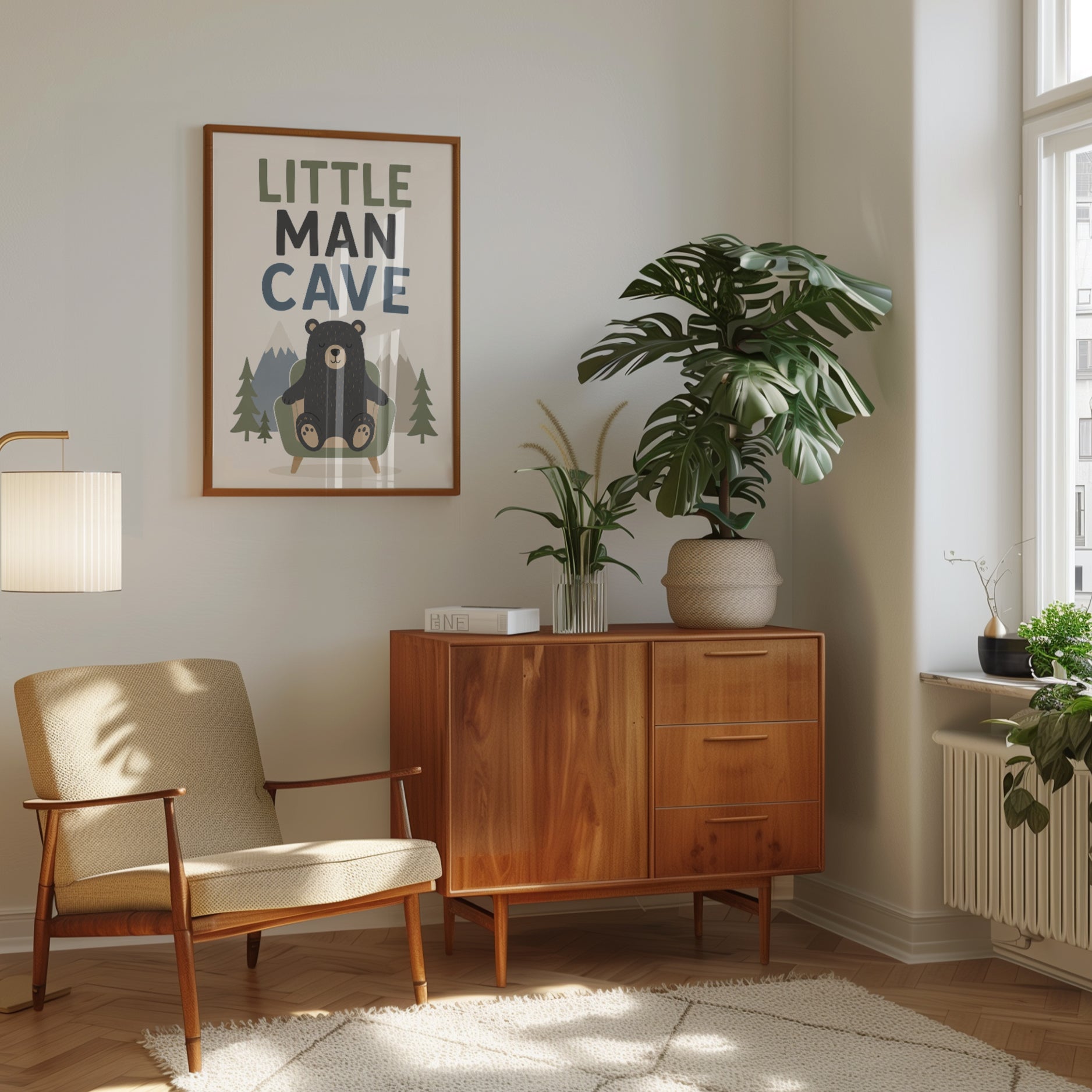 Little Man Cave Wall Art – Bear Nursery Print - interior
