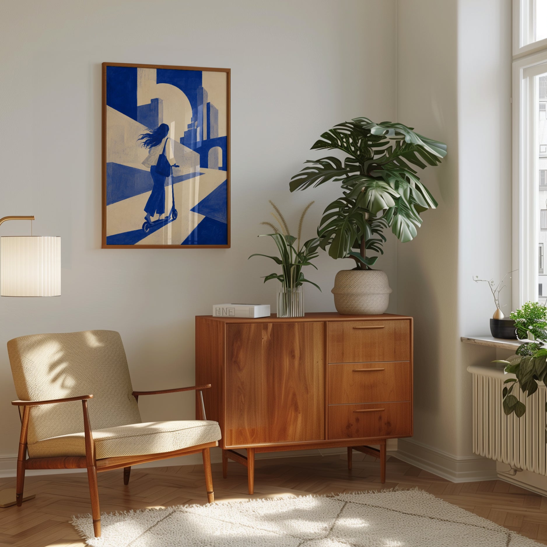 Urban Wall Art – City Scooter Print - interior