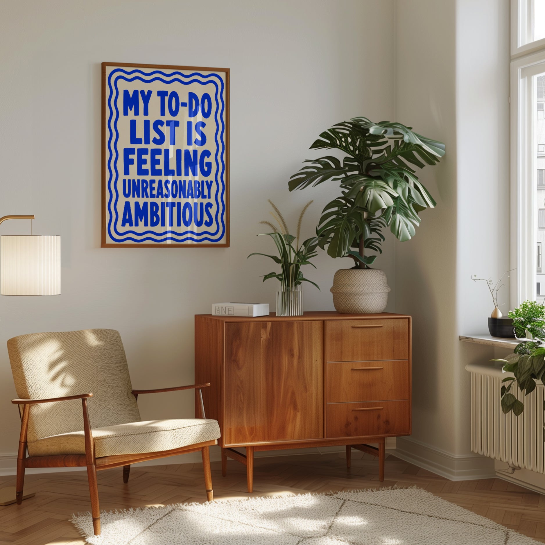 Inspirational Wall Art: Bold Blue Typography - interior