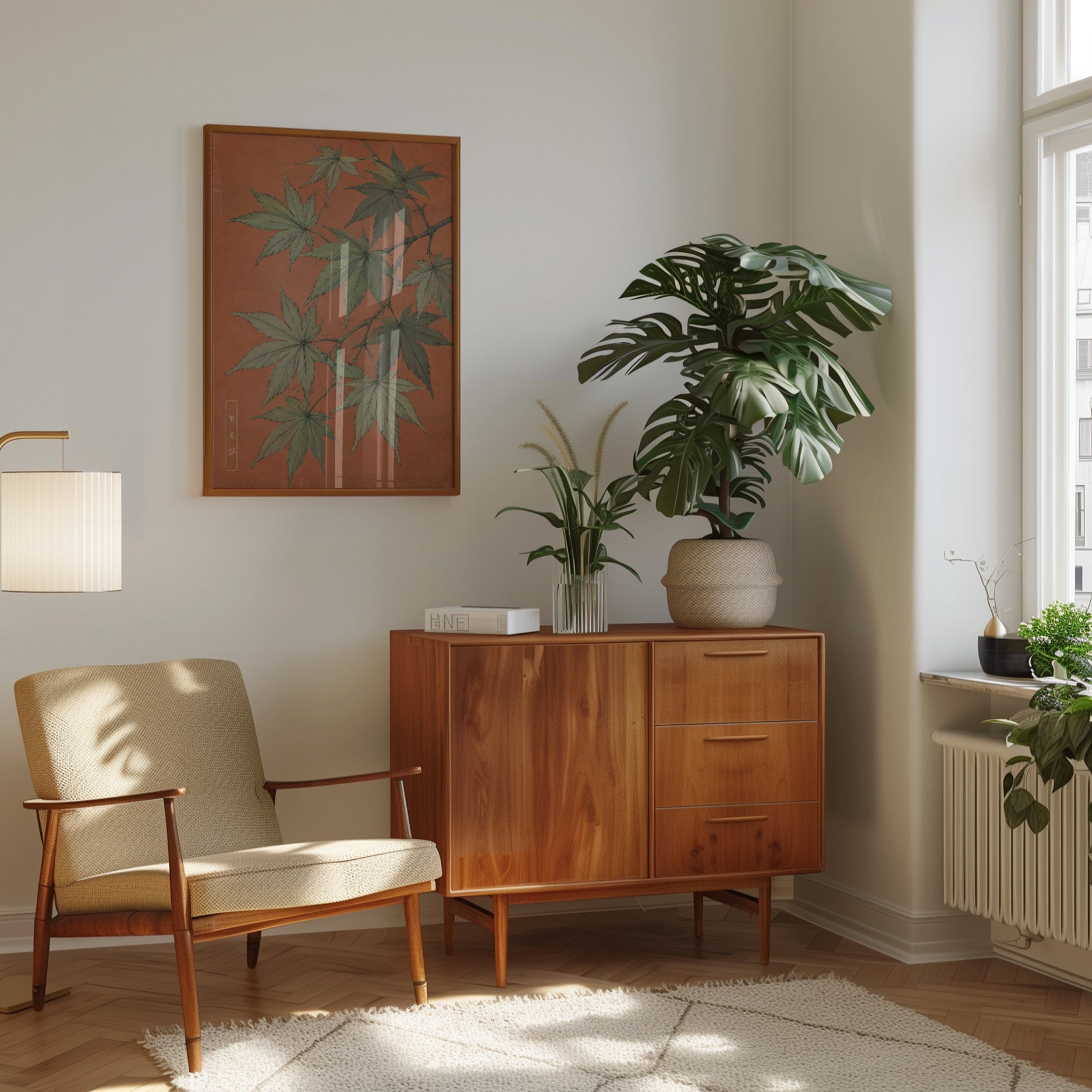 Japanese Cannabis Botanical Print — Vintage Illustration Style - interior