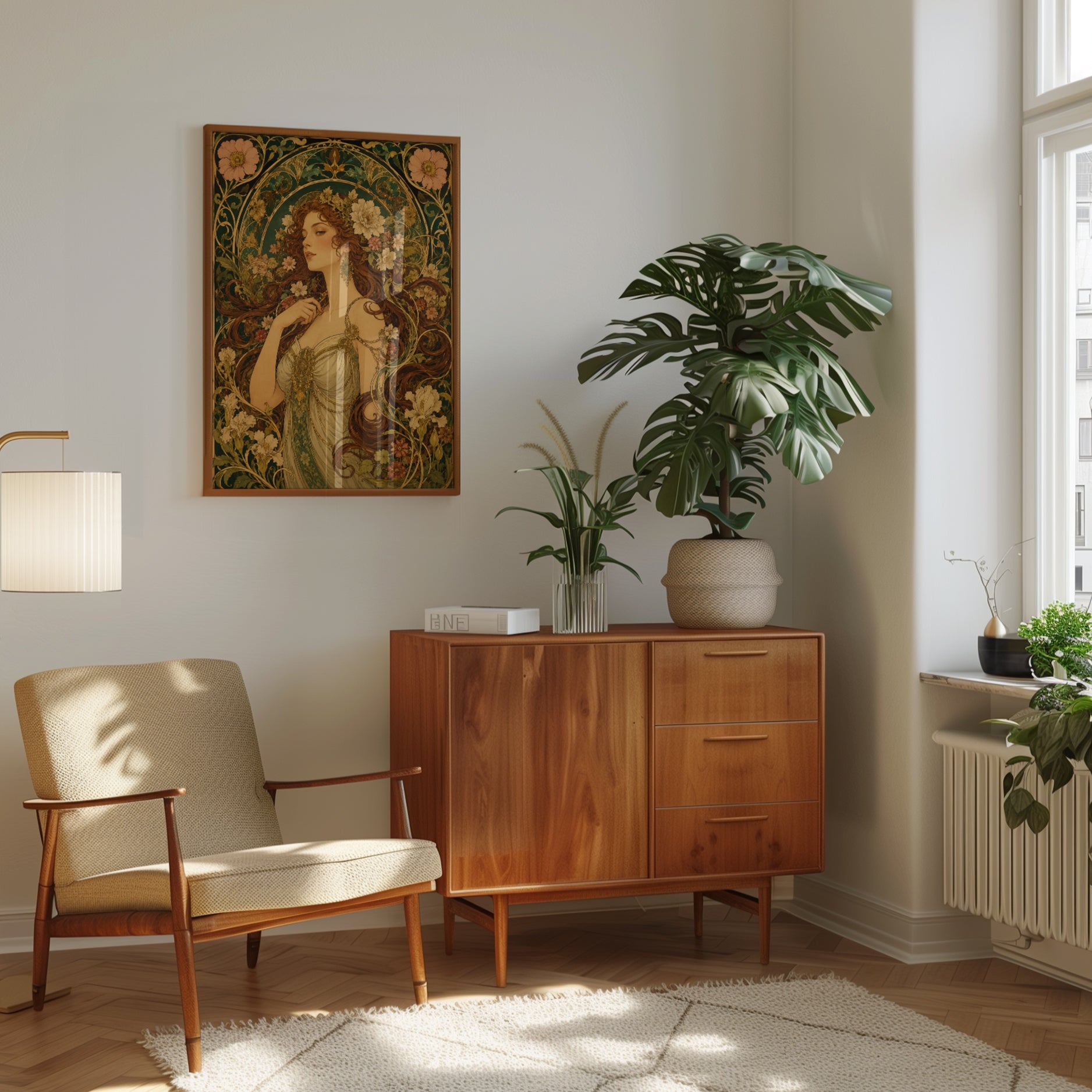 Art Nouveau Woman Print - interior