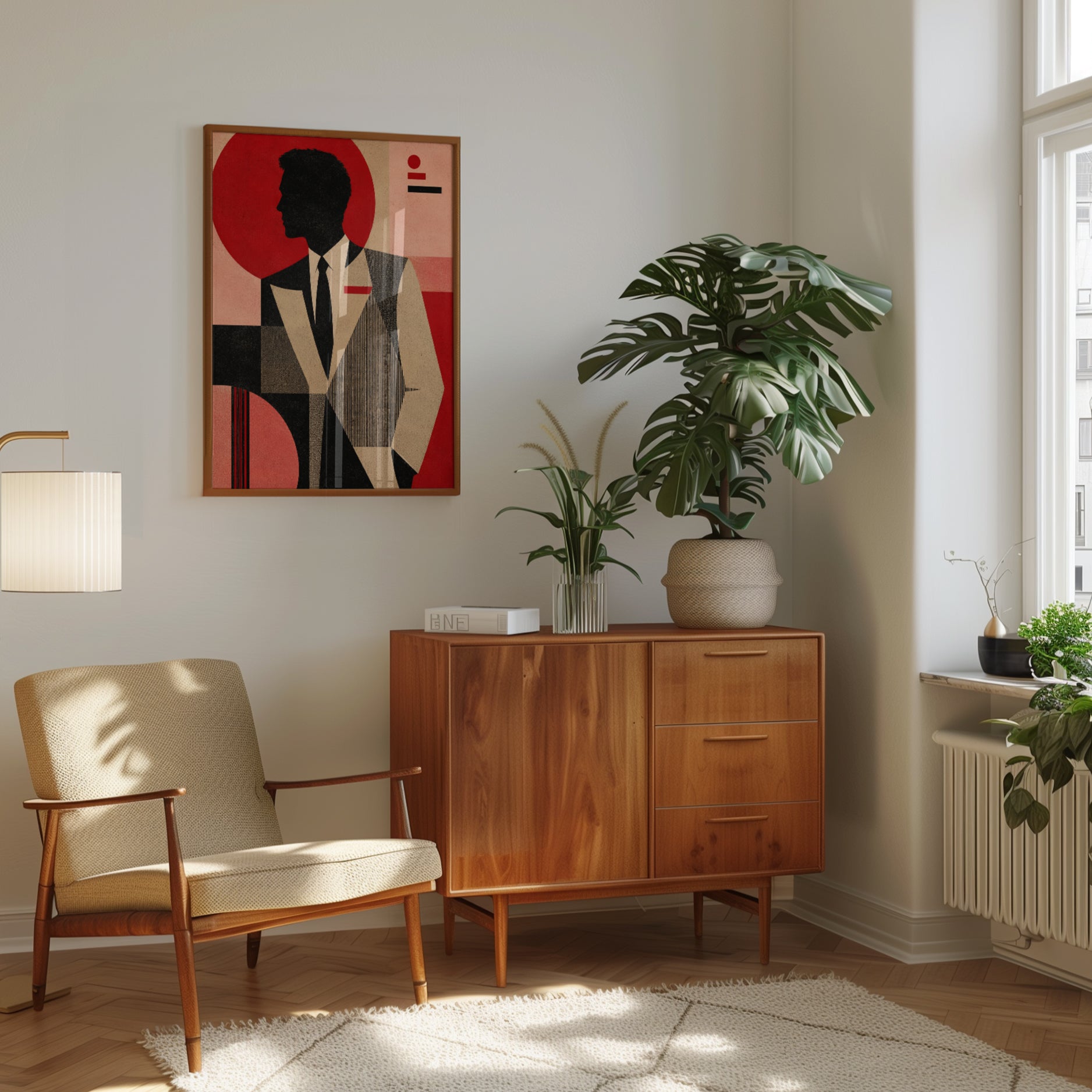 Mid Century Modern Poster – Retro Portrait Print - interior
