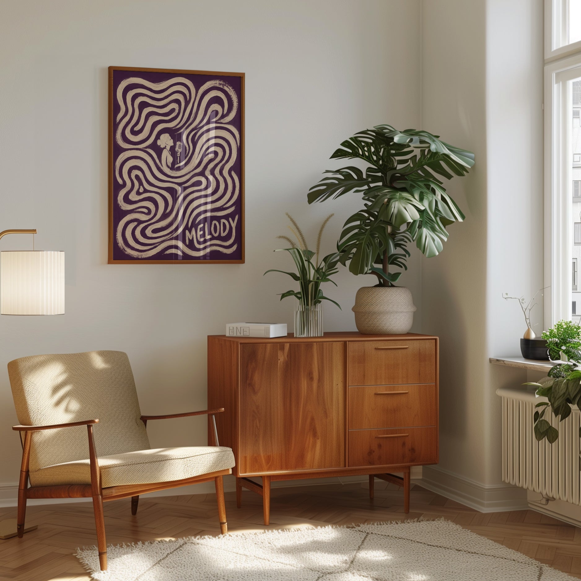 Vintage Music Poster – Retro Singer Wall Art - interior