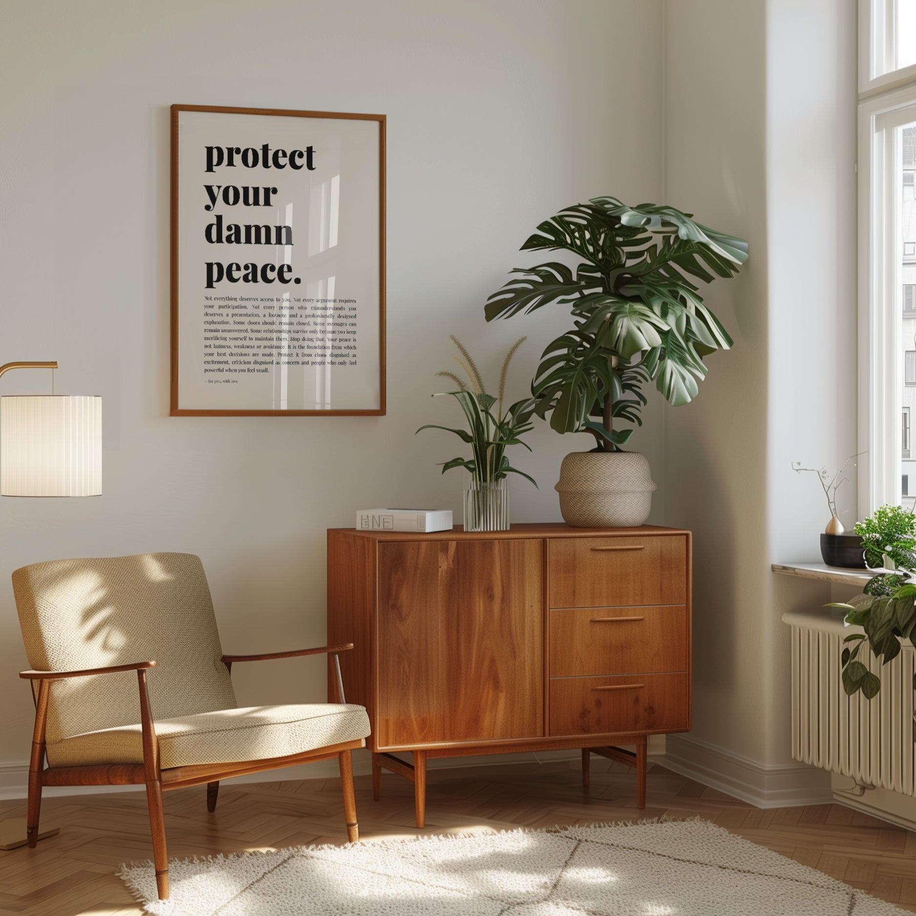Protect Your Peace Print – Mental Health Wall Art - interior