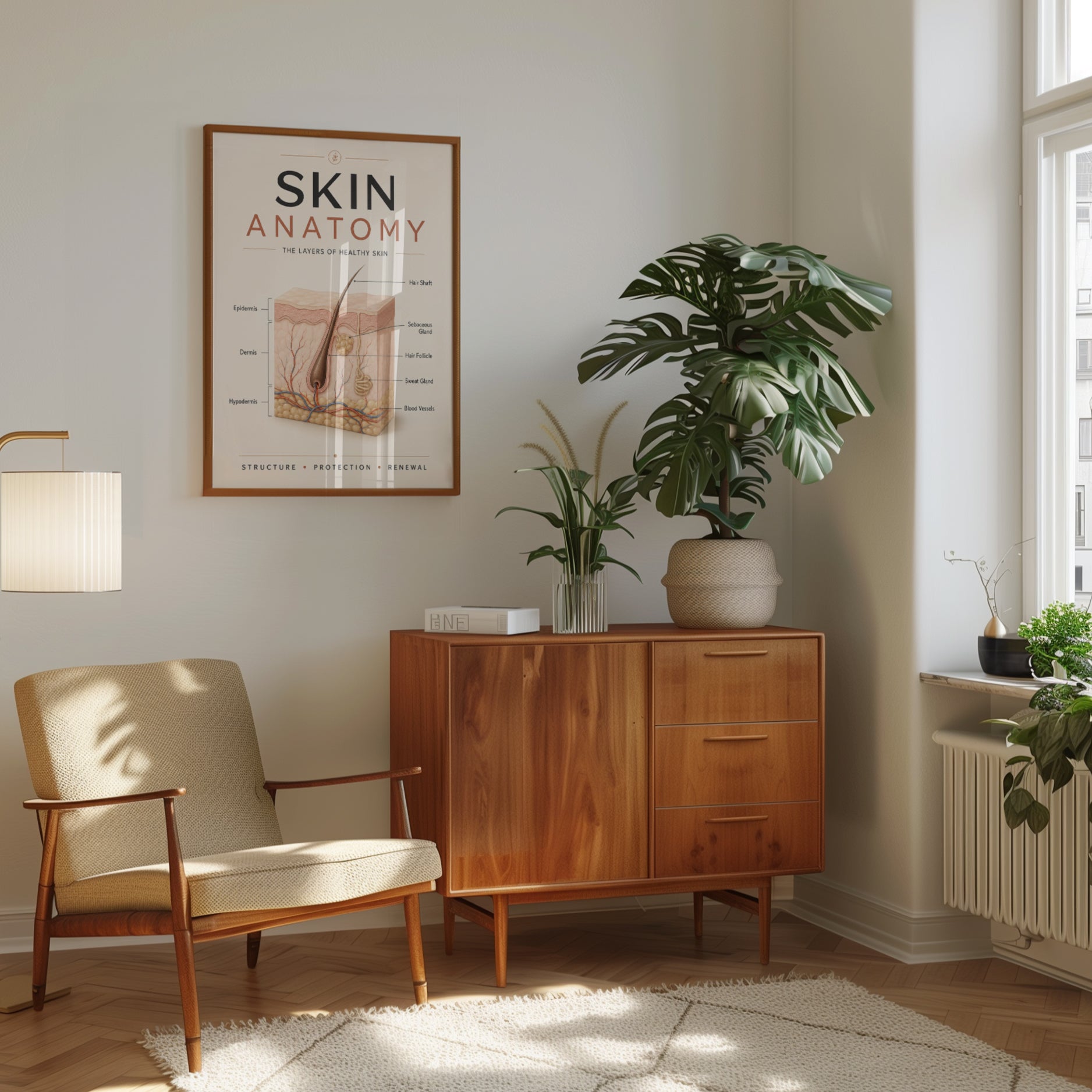 Skin Anatomy Poster – Educational Science Art - interior