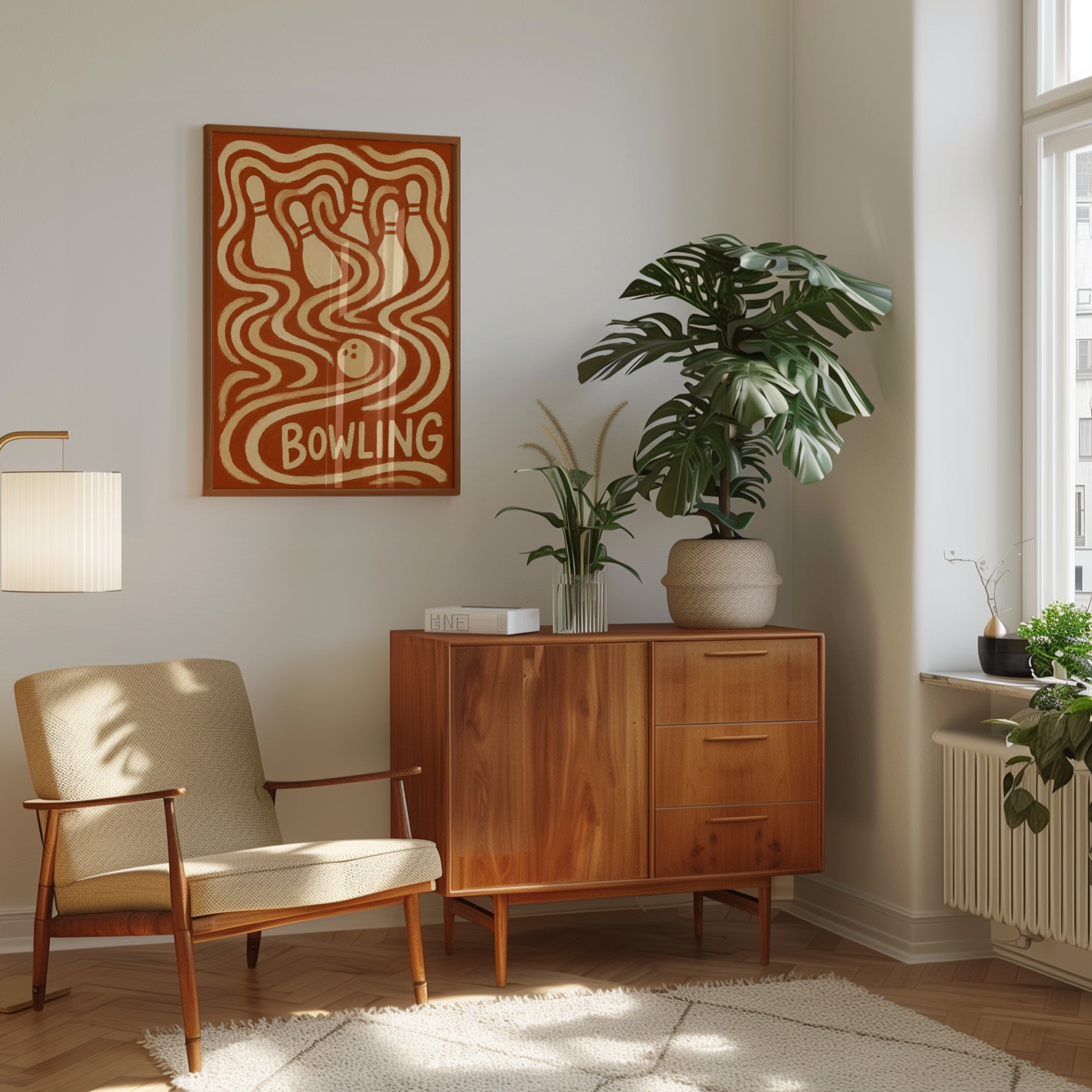 Bowling Wall Art – Retro Sports Poster - interior