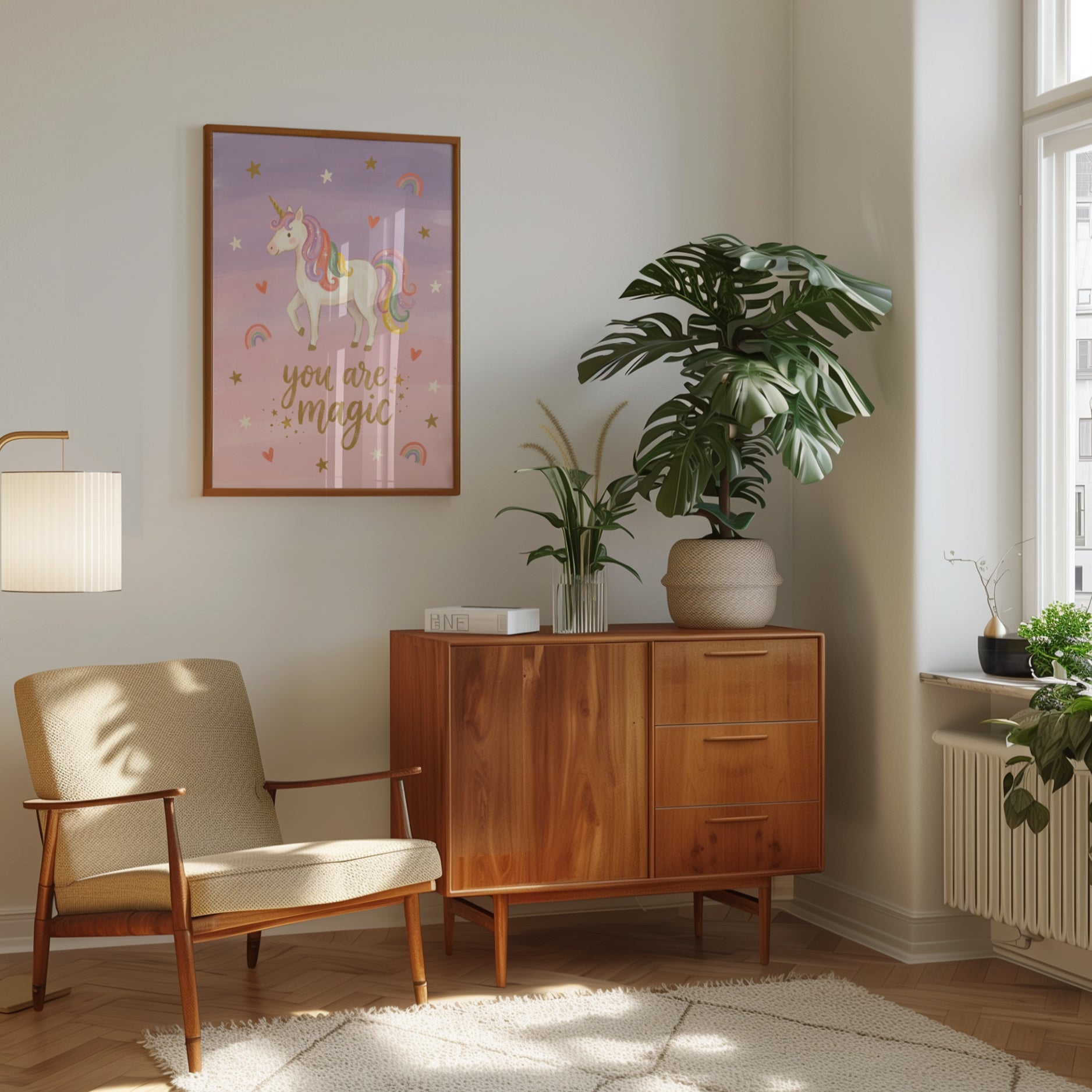 Whimsical Unicorn Print - interior