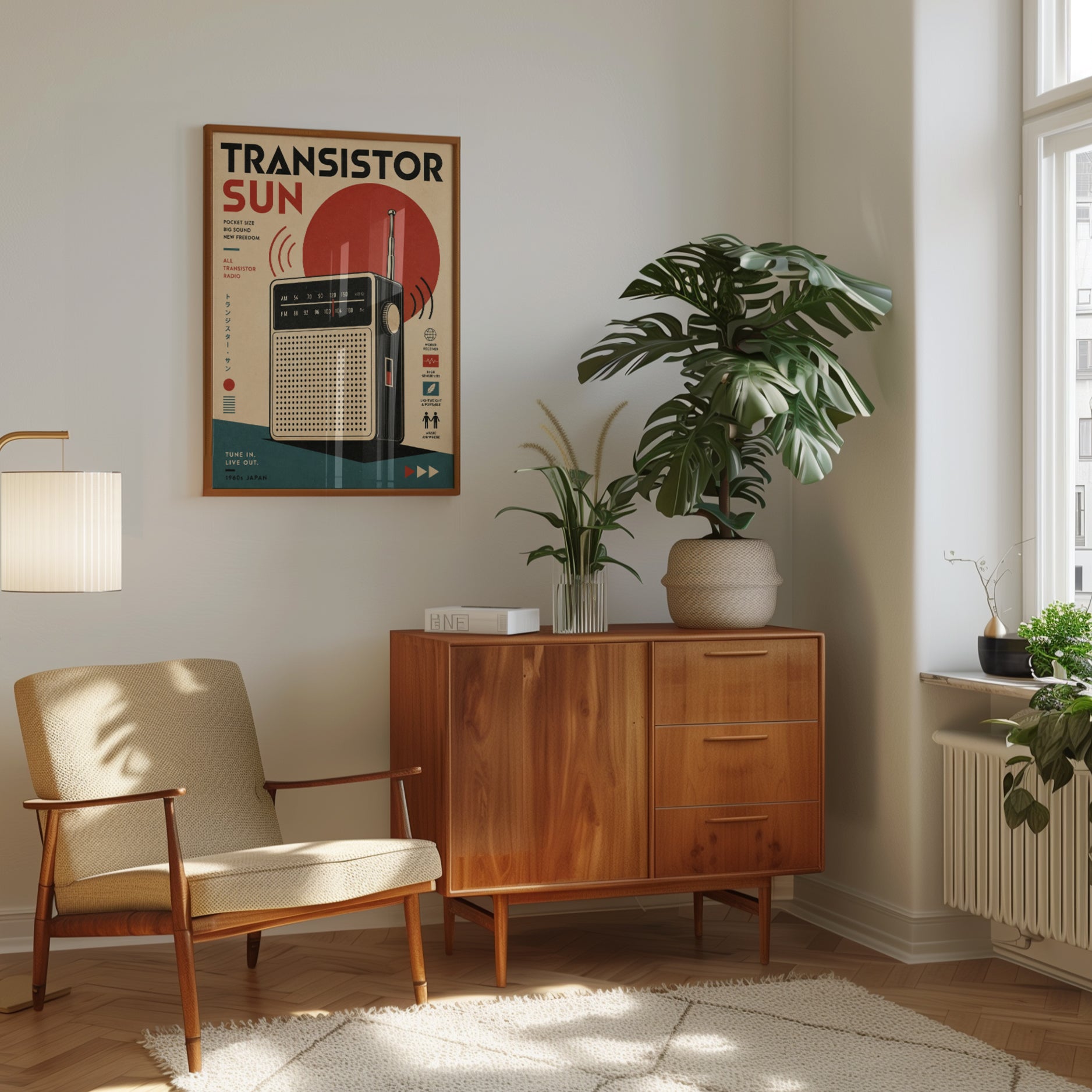 Retro Radio Wall Art – Vintage Transistor Print - interior