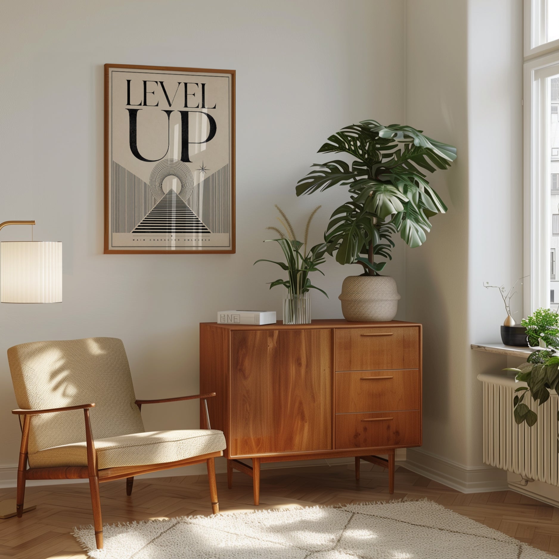 Motivational Wall Art – Level Up Print - interior