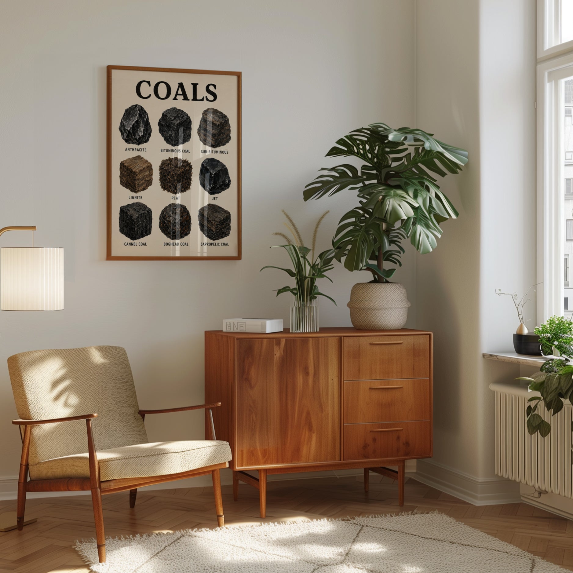 Coal Types Educational Poster: Vintage Scientific Chart Art - interior