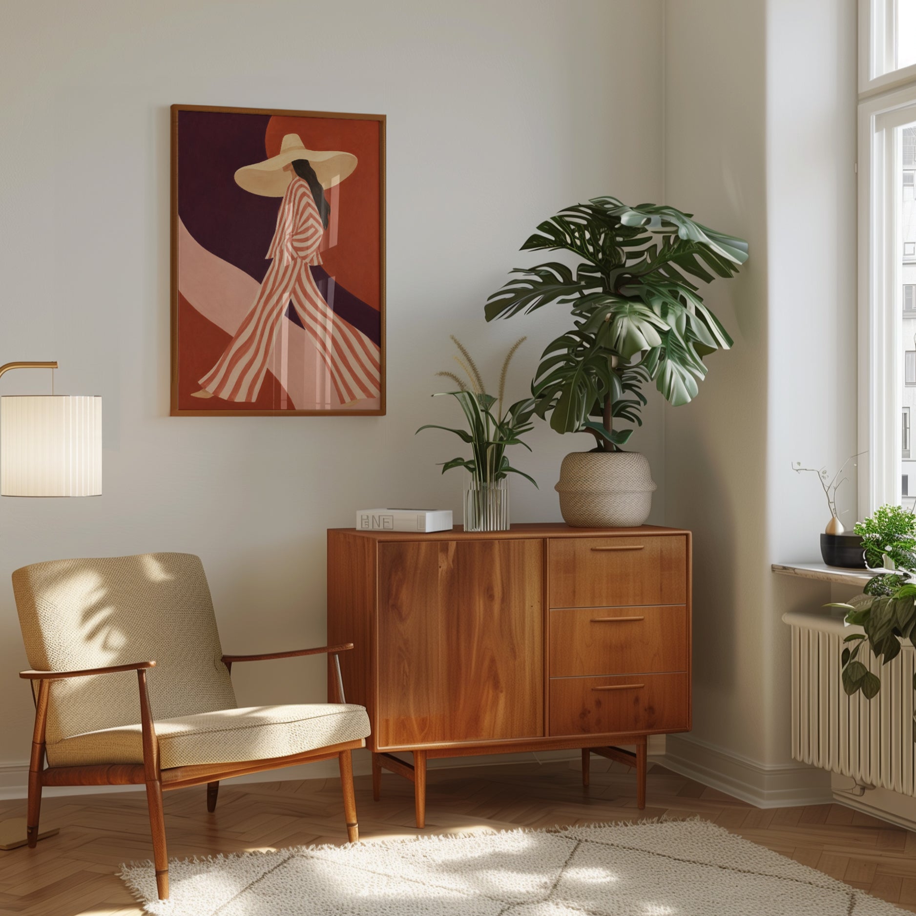 Fashion Illustration Poster – Retro Woman Print - interior