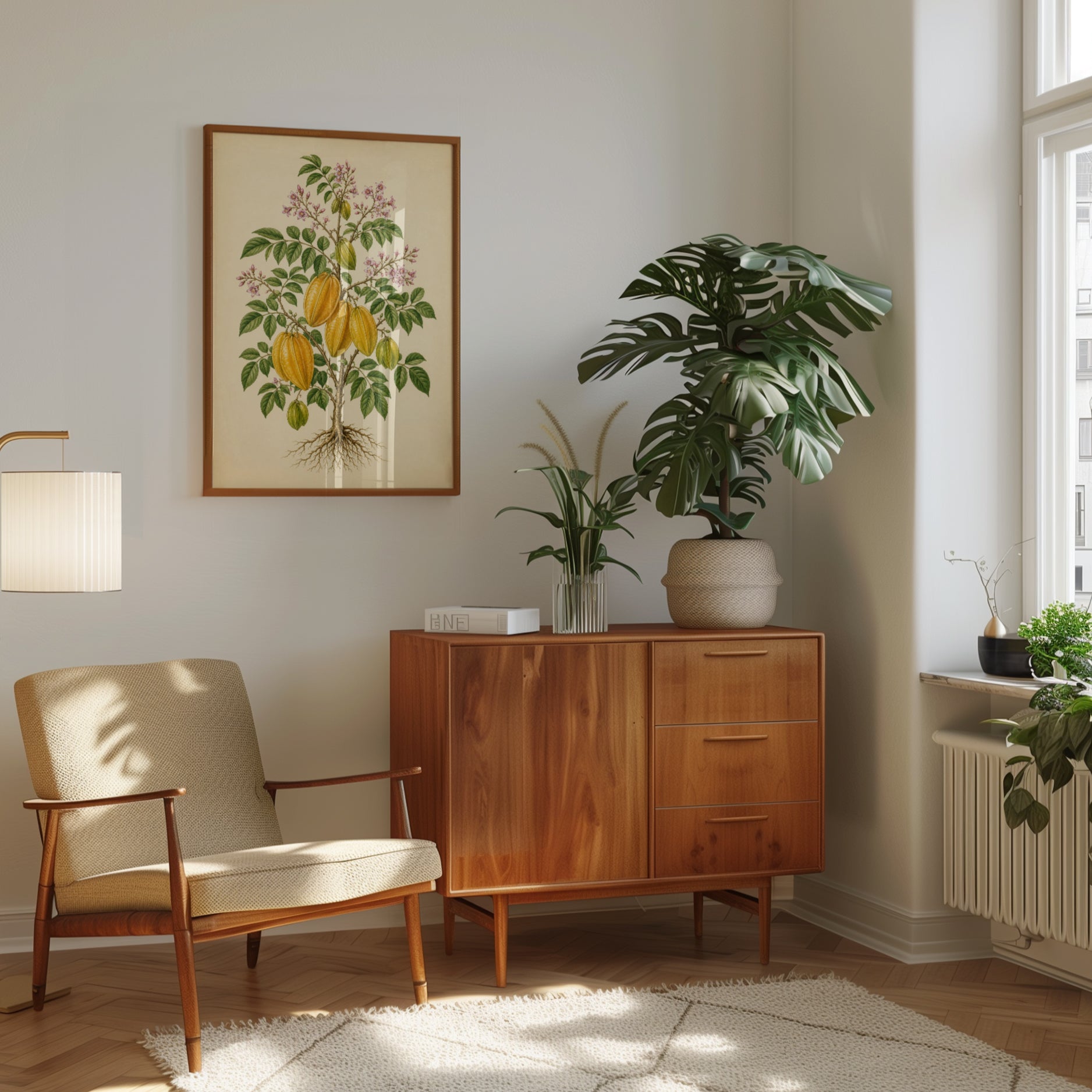 Botanical Starfruit Print — Vintage Tropical Fruit Illustration - interior