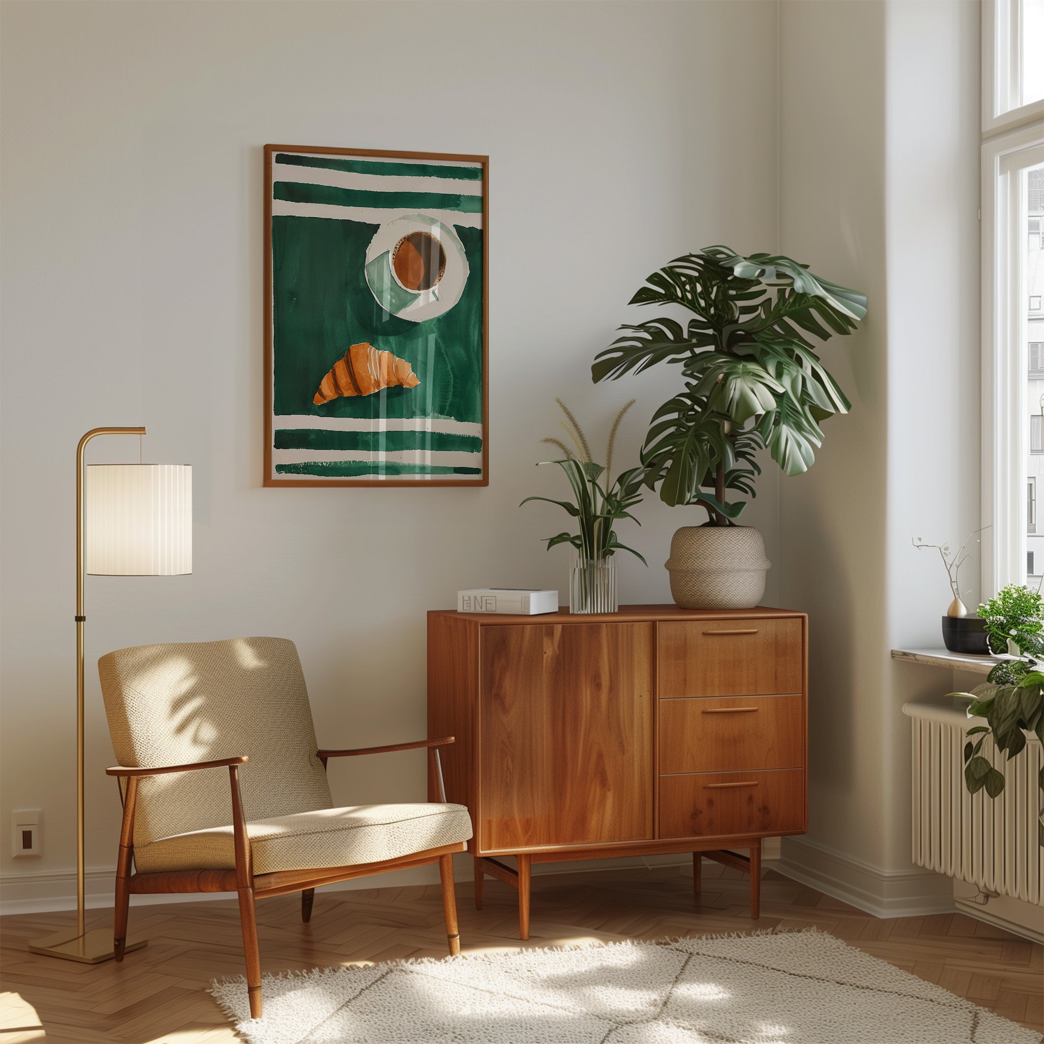 Coffee and Croissant Poster - interior