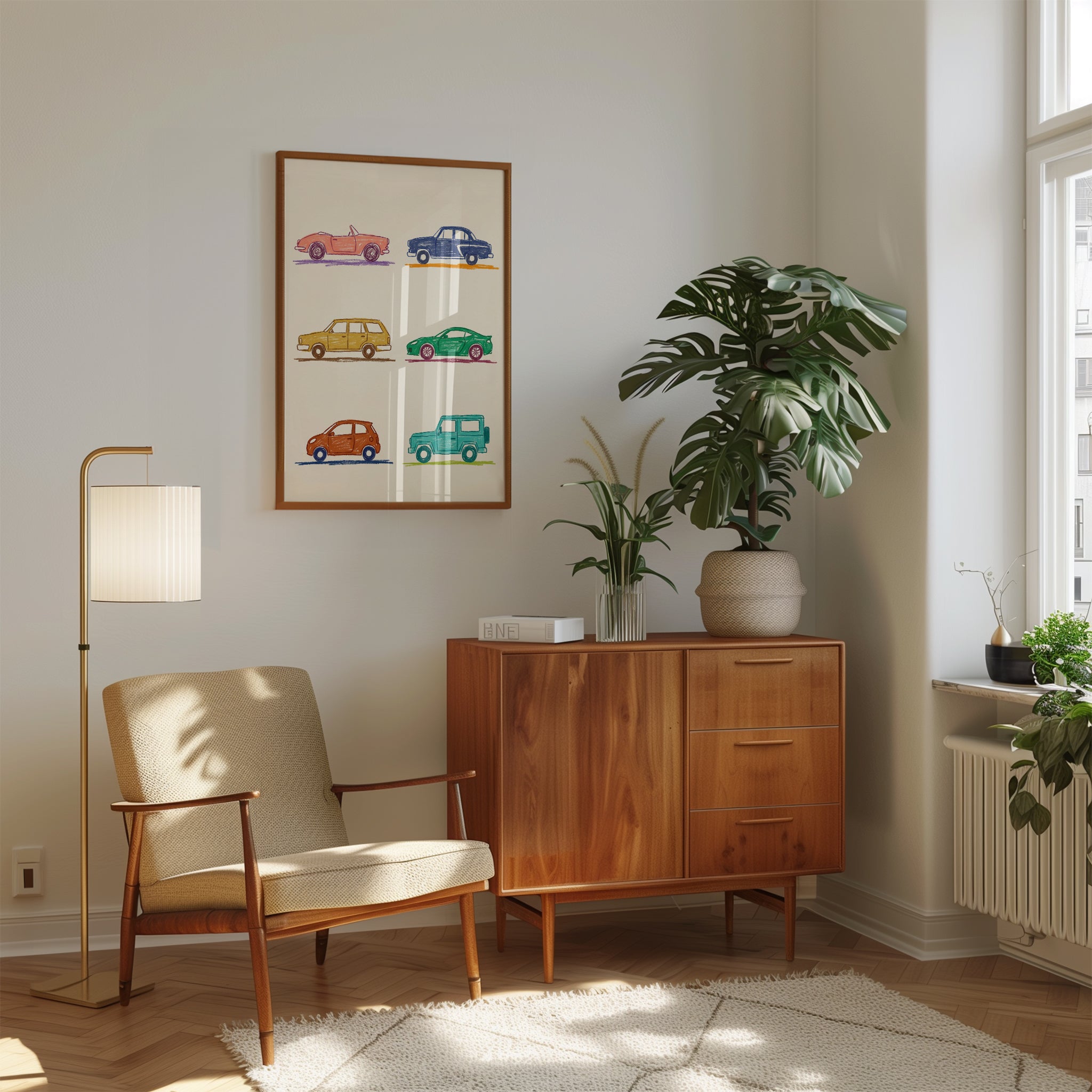 Kids Room Wall Art: Vintage Car Collection - interior