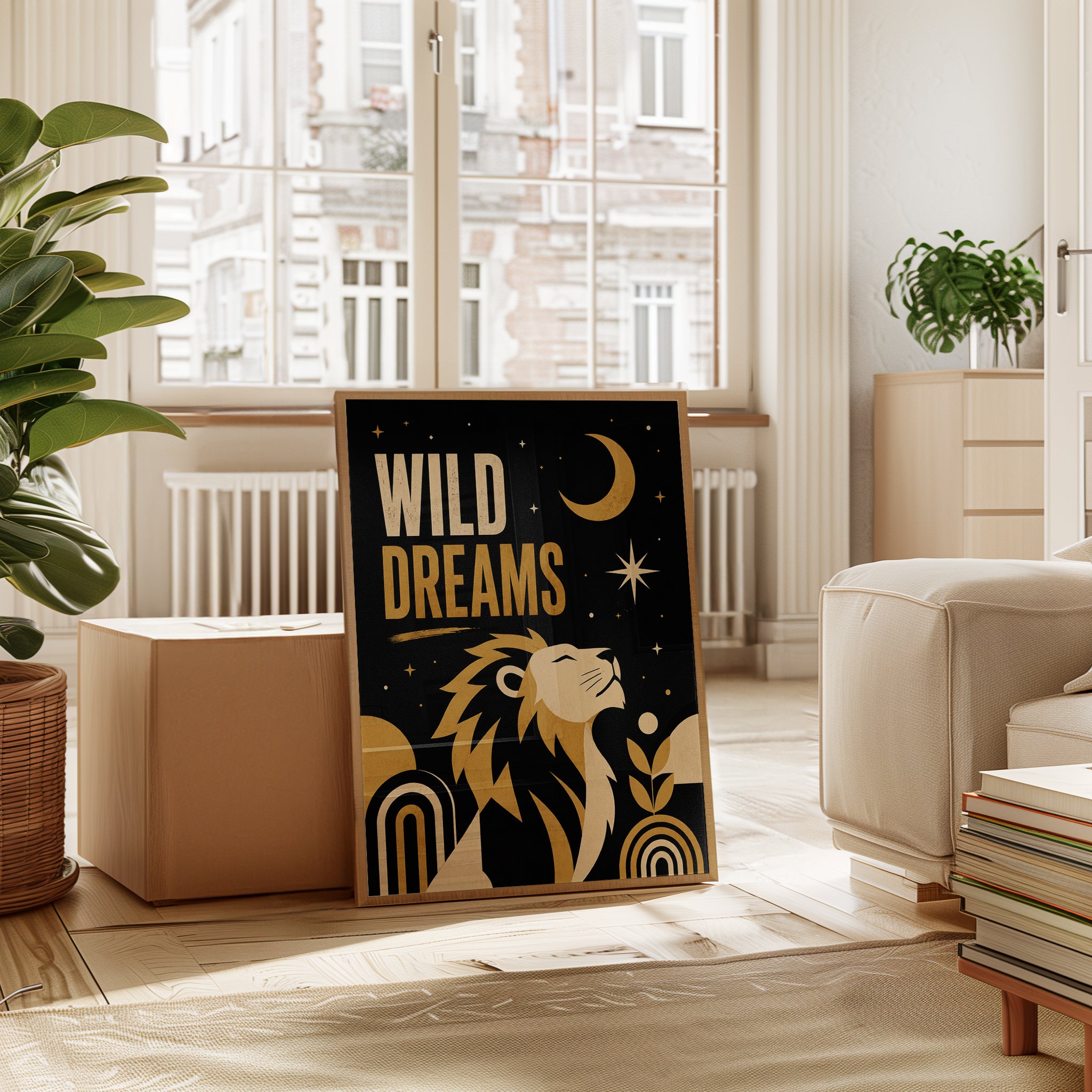 Lion Nursery Wall Art – Wild Dreams Print - interior