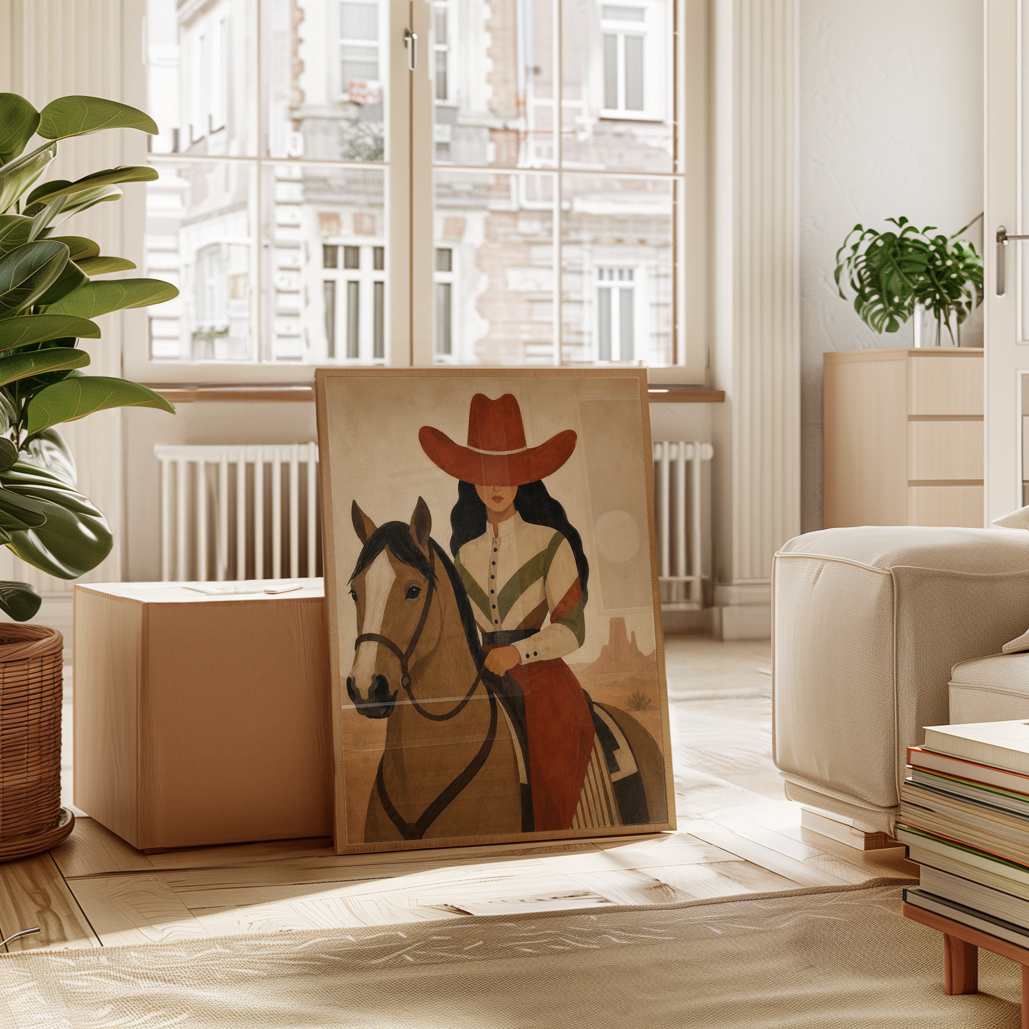 Cowgirl Horse Print – Western Wall Art - interior