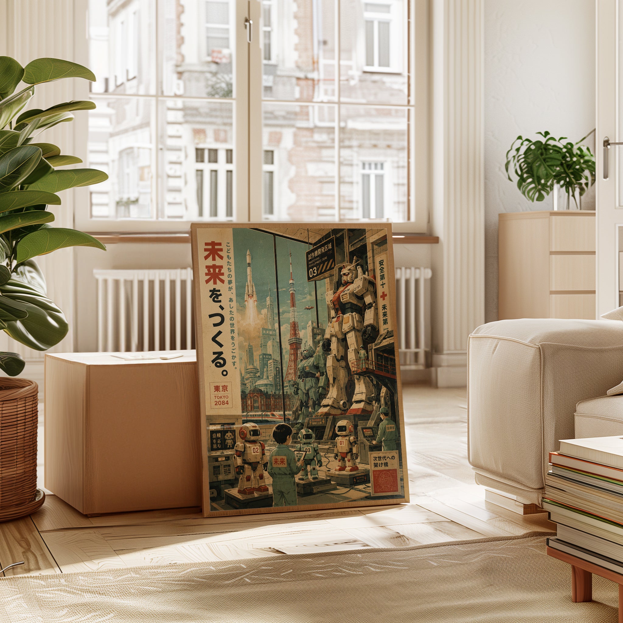 Retro Futuristic Poster – Tokyo Skyline Print - interior