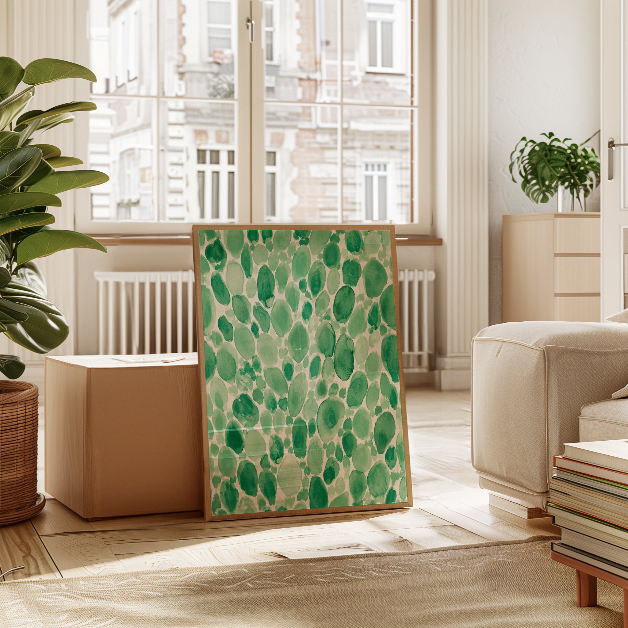 Green Watercolor Wall Art - interior