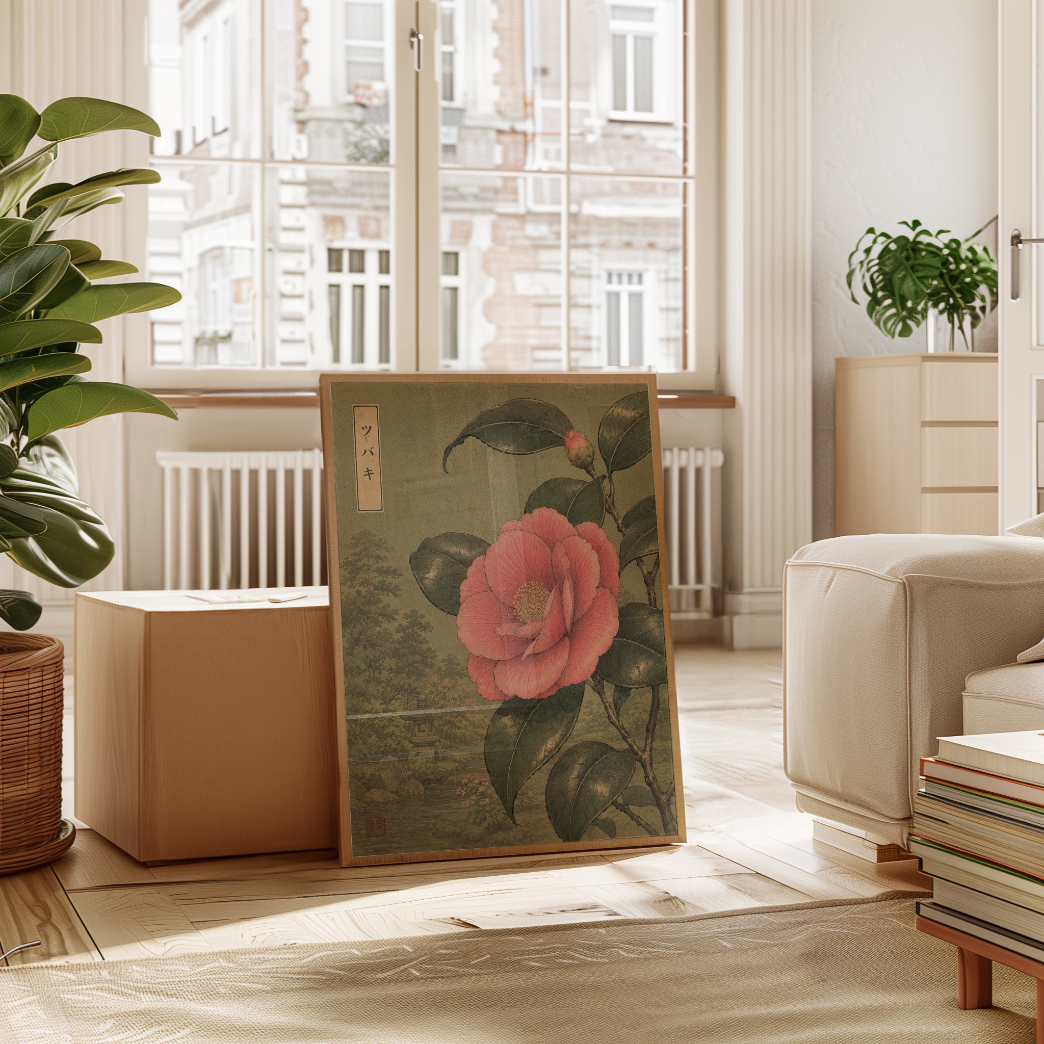 Japanese Camellia Botanical Print — Vintage Asian Flower Art - interior