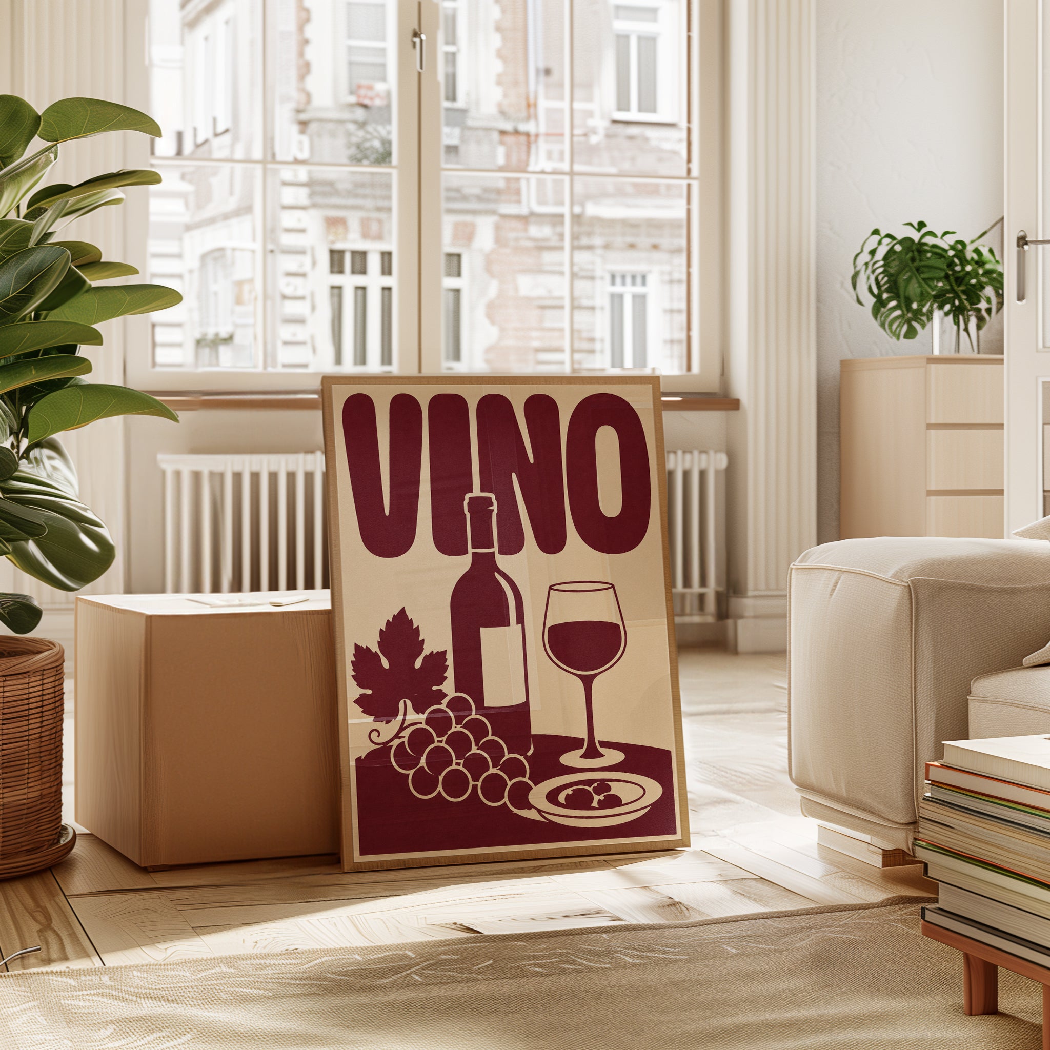Wine Poster Print: Vintage Italian Style - interior