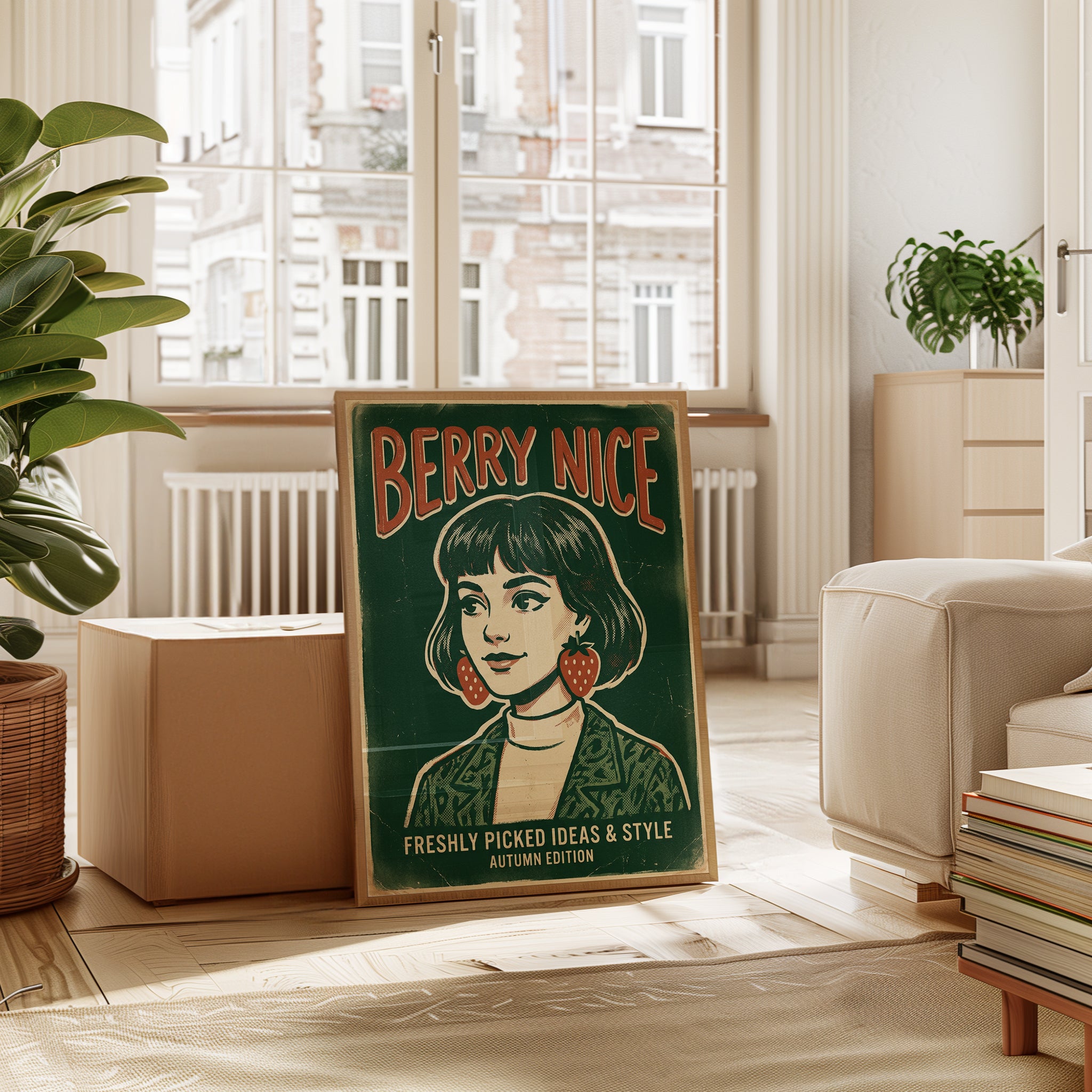 Berry Nice Retro Poster: Vintage Magazine Cover Art Print - interior