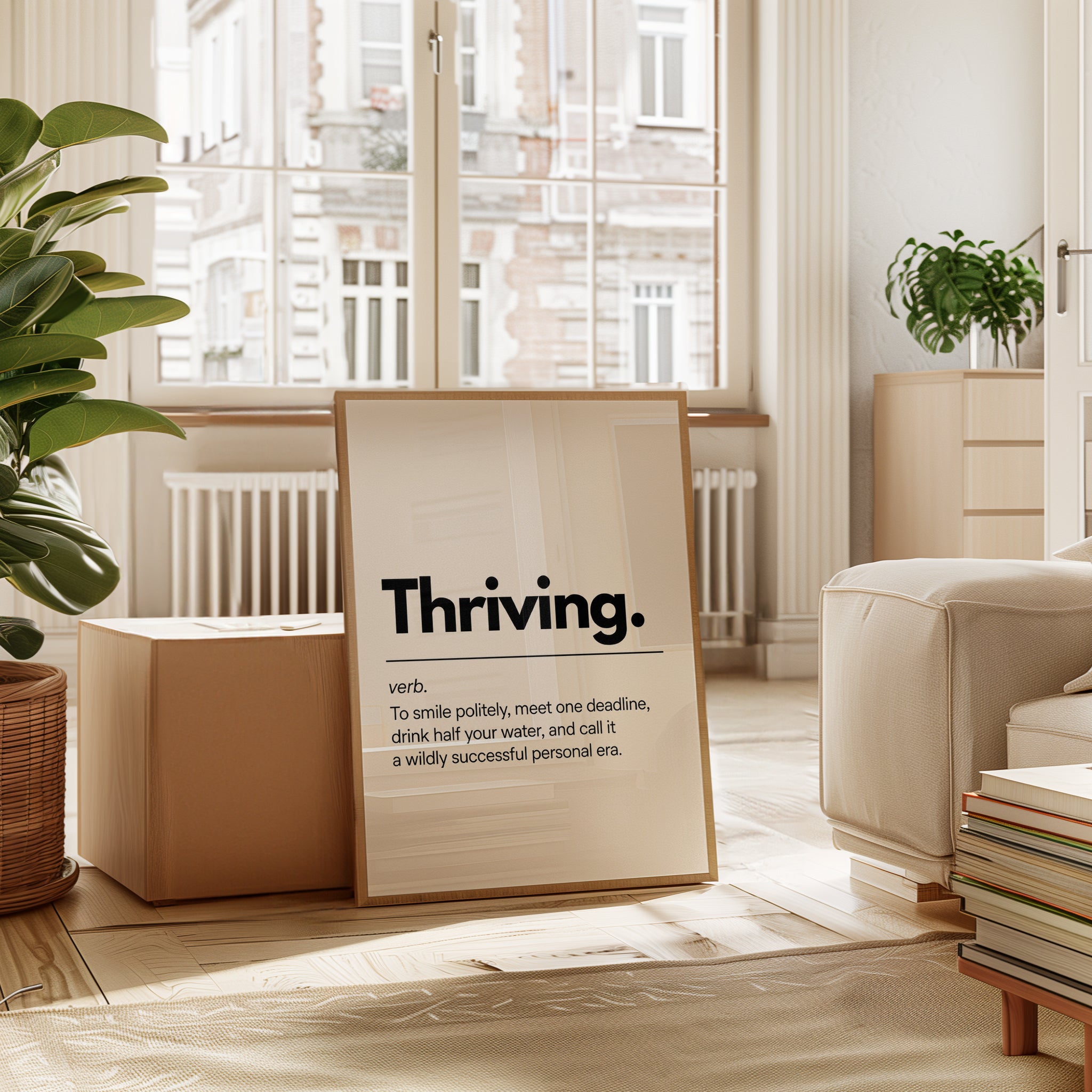 Thriving Definition Print: Minimalist Typography Wall Art - interior