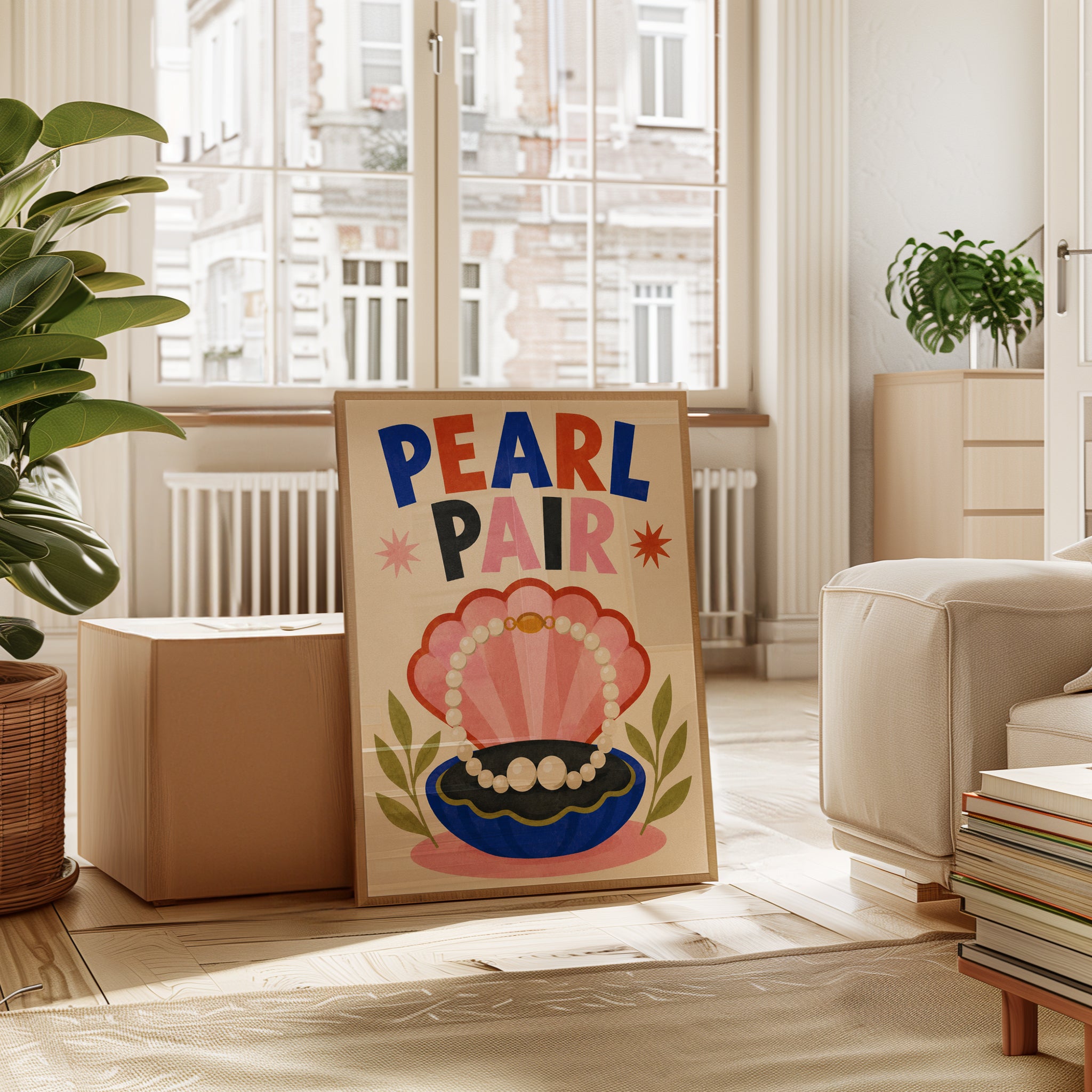 Retro Pearl Print – Vintage Shell Art - interior