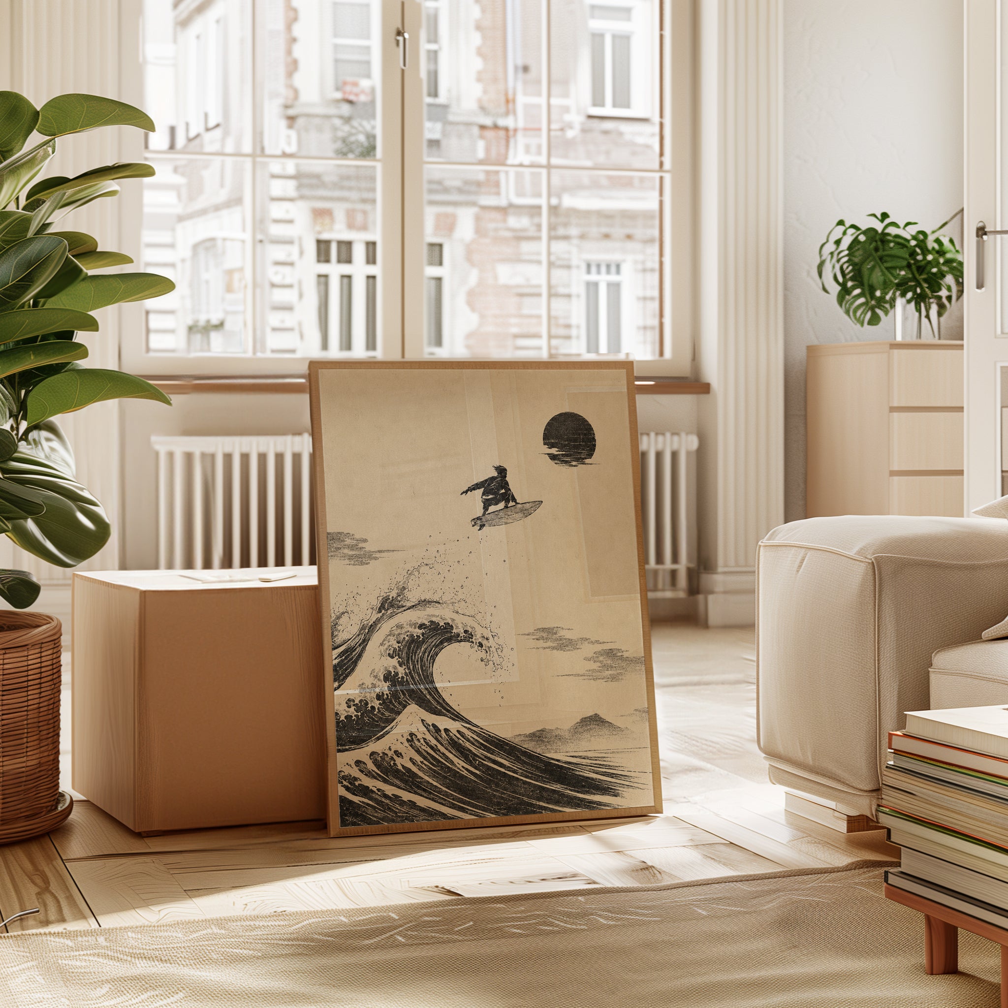 Surf Wall Art – Japanese Wave Print - interior