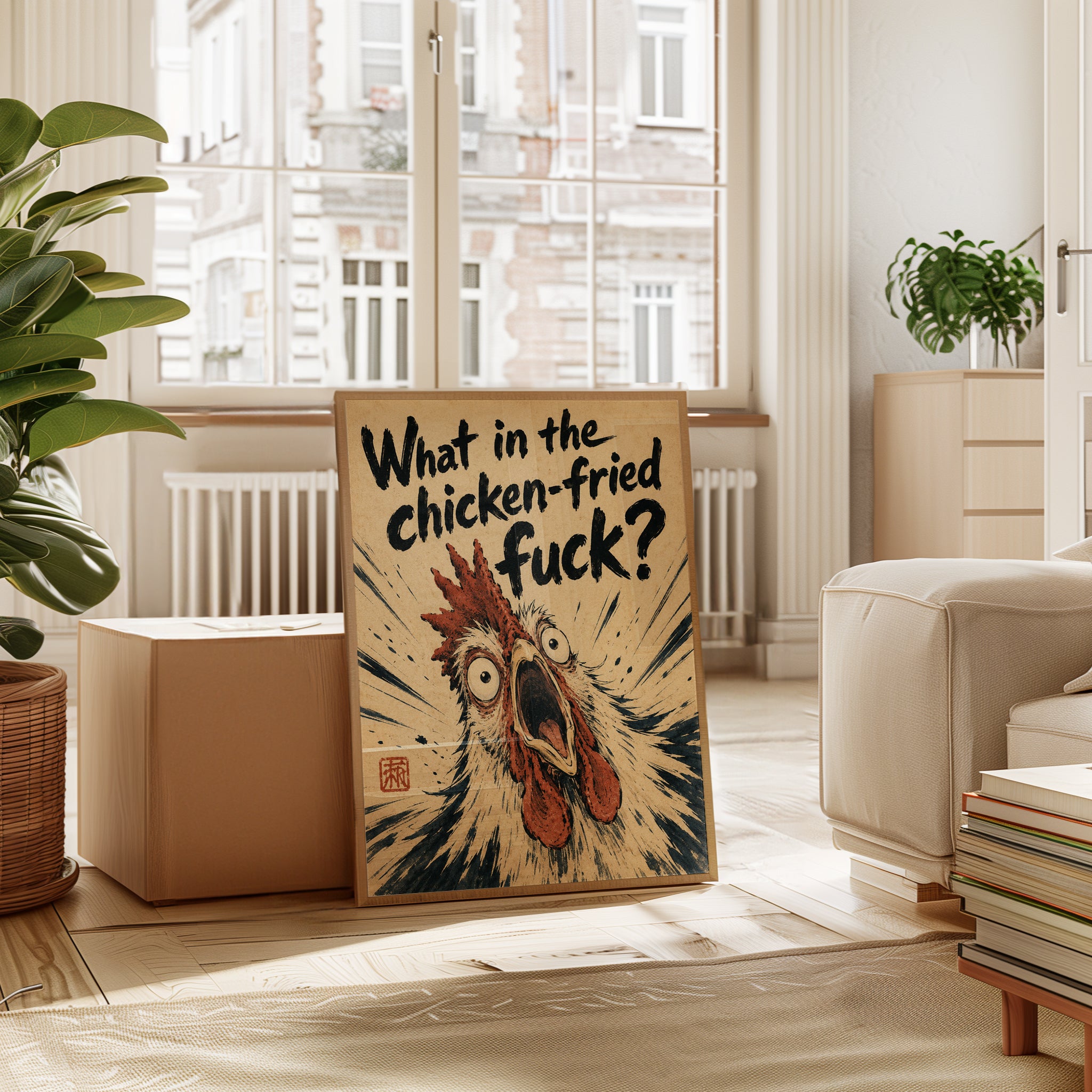 Funny Kitchen Wall Art – Chicken Print - interior