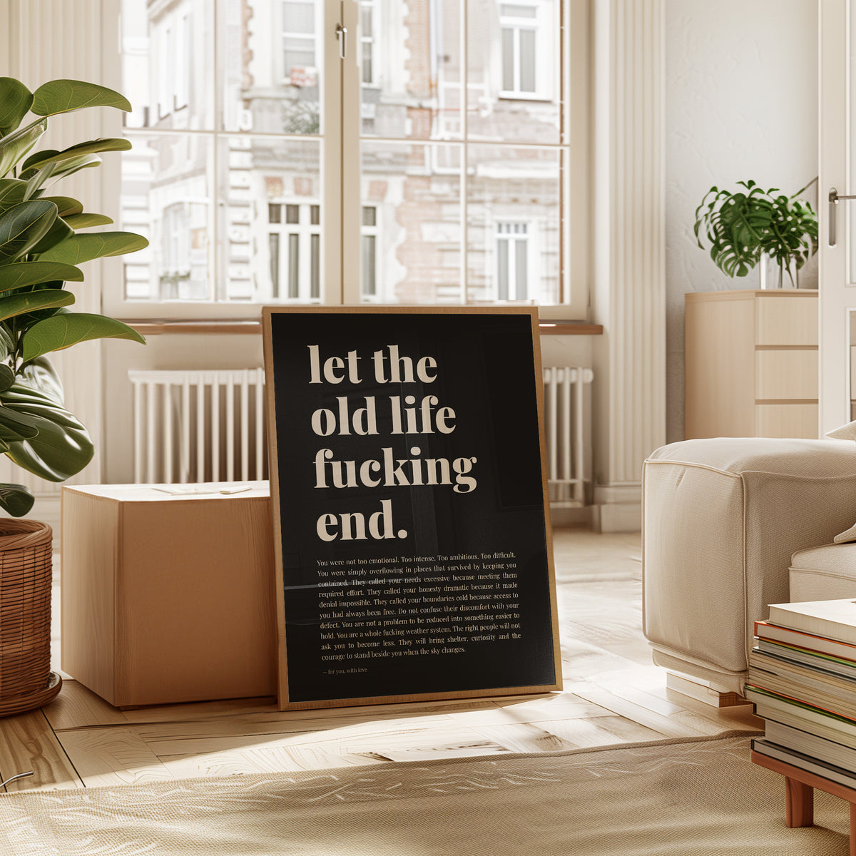 Motivational Quote Print – Let Go Wall Art - interior