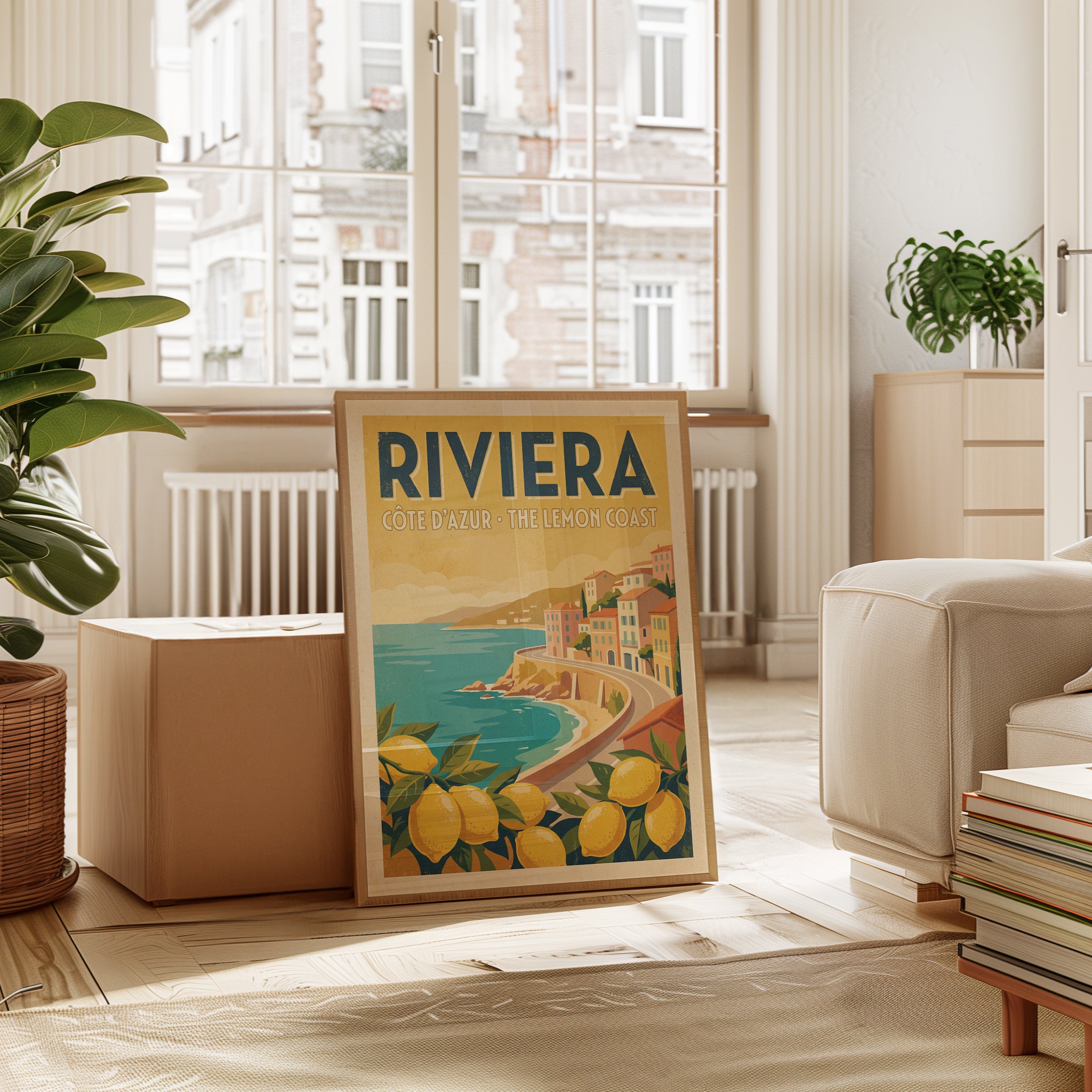 Riviera Travel Poster Print — Vintage Côte d'Azur Lemon Coast - interior