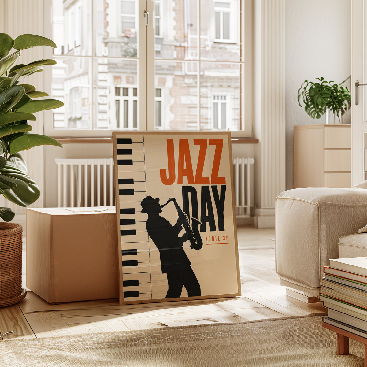 Vintage Jazz Poster – Saxophone Player - interior