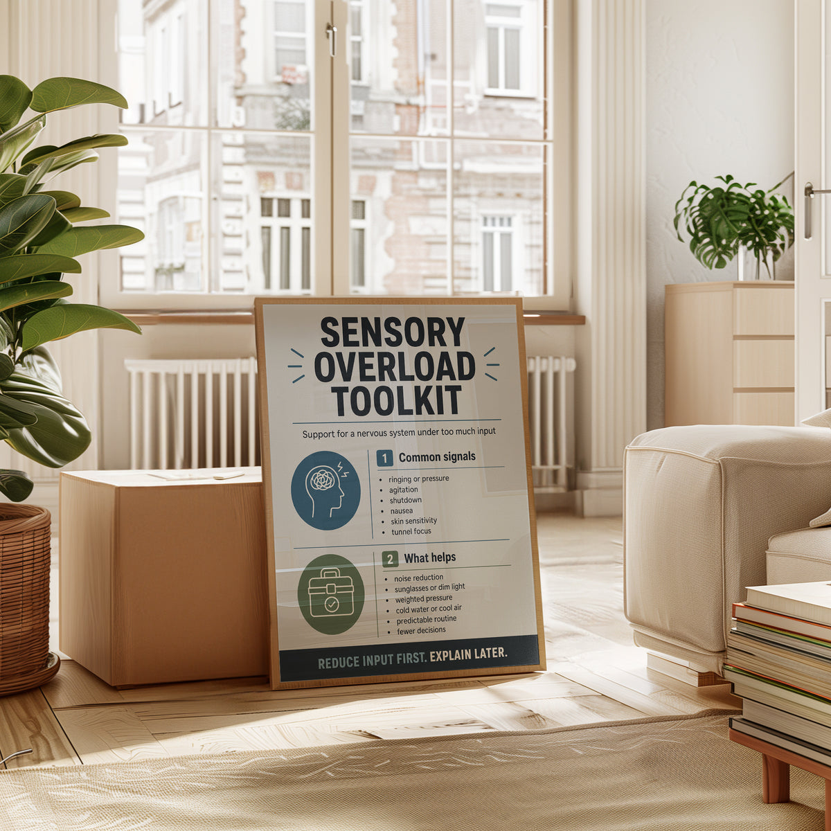 Sensory Overload Toolkit Poster: Mental Health Guide Print - interior