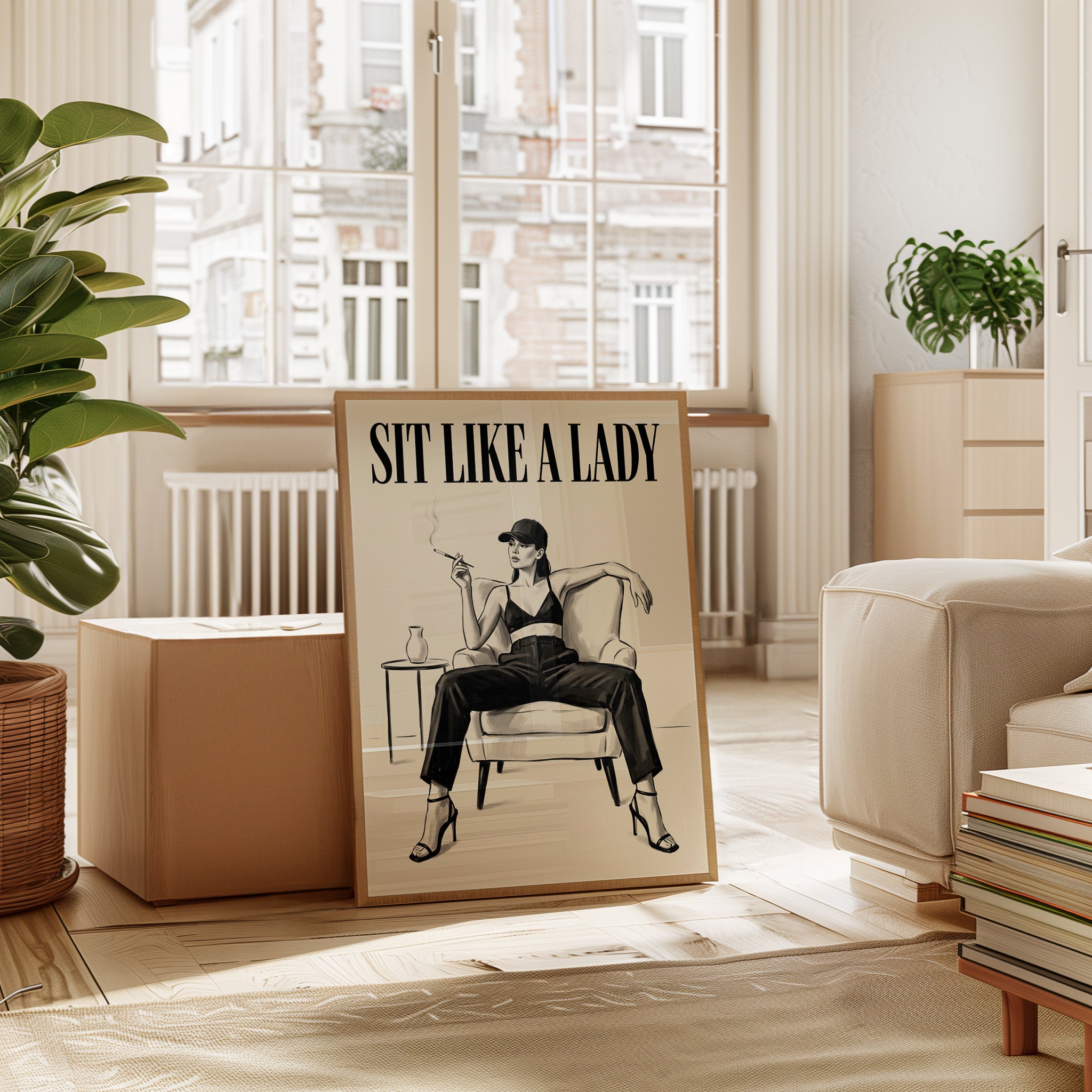 Fashion Illustration Print: Bold Female Figure - interior
