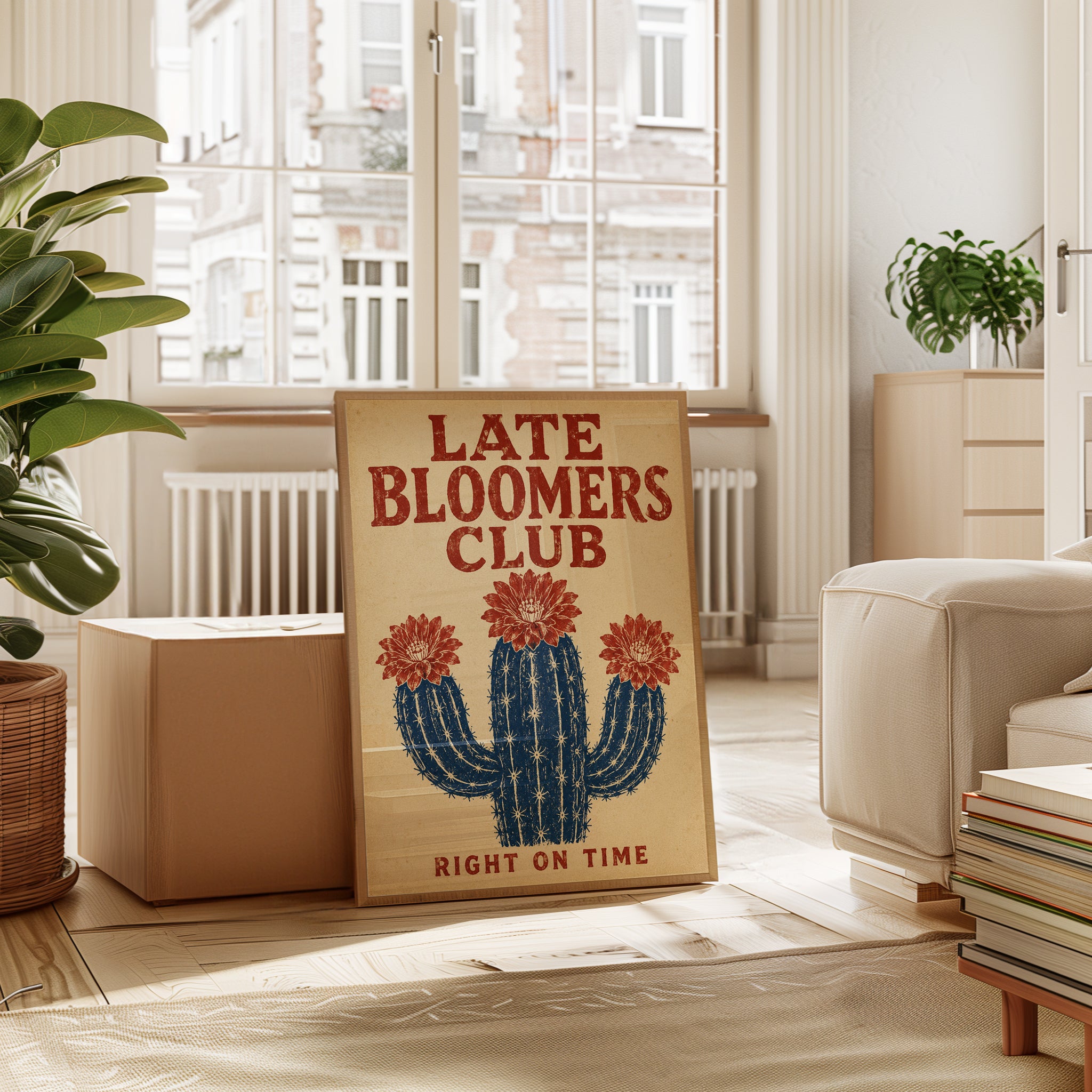 Cactus Typography Print - interior