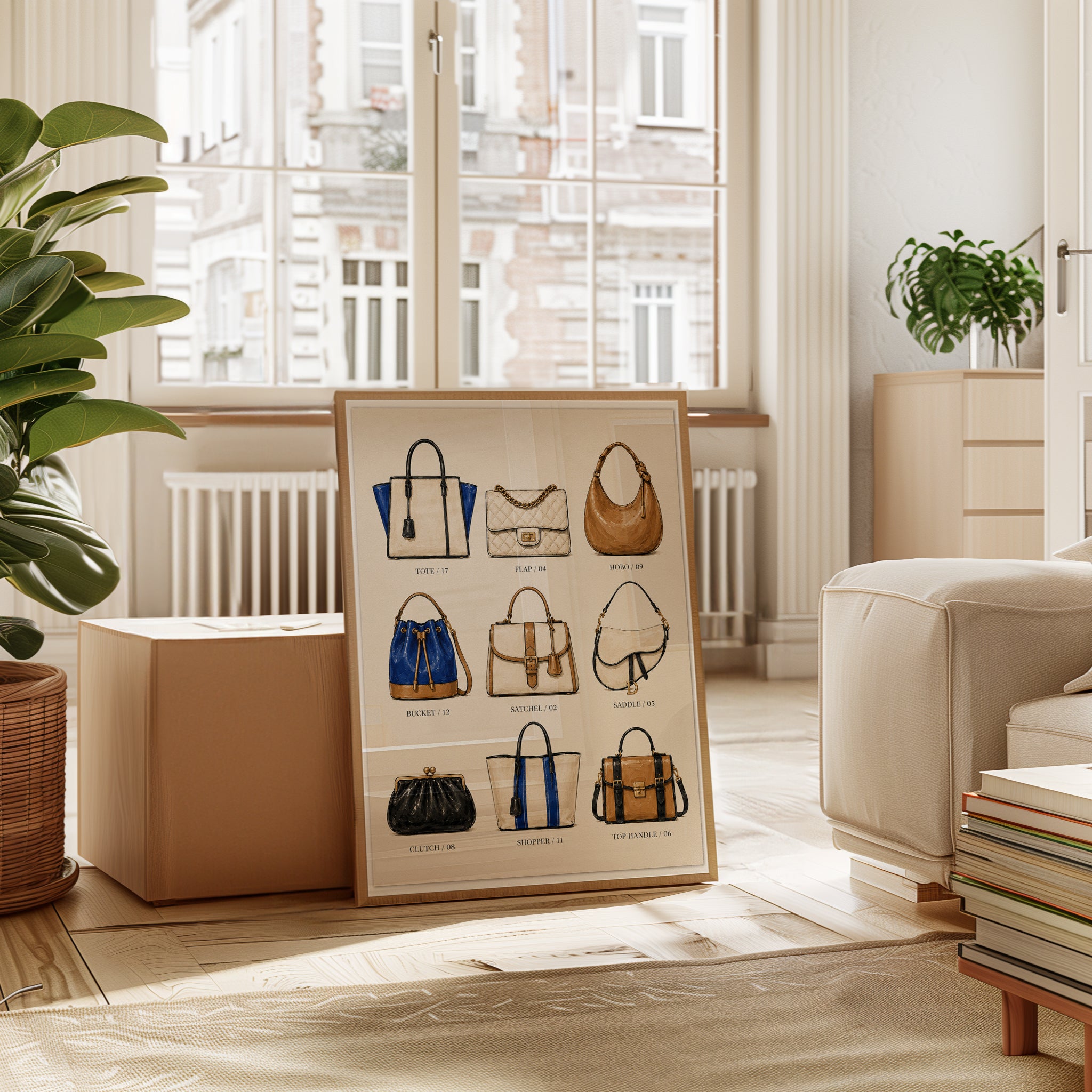 Handbag Types Poster – Fashion Wall Art - interior