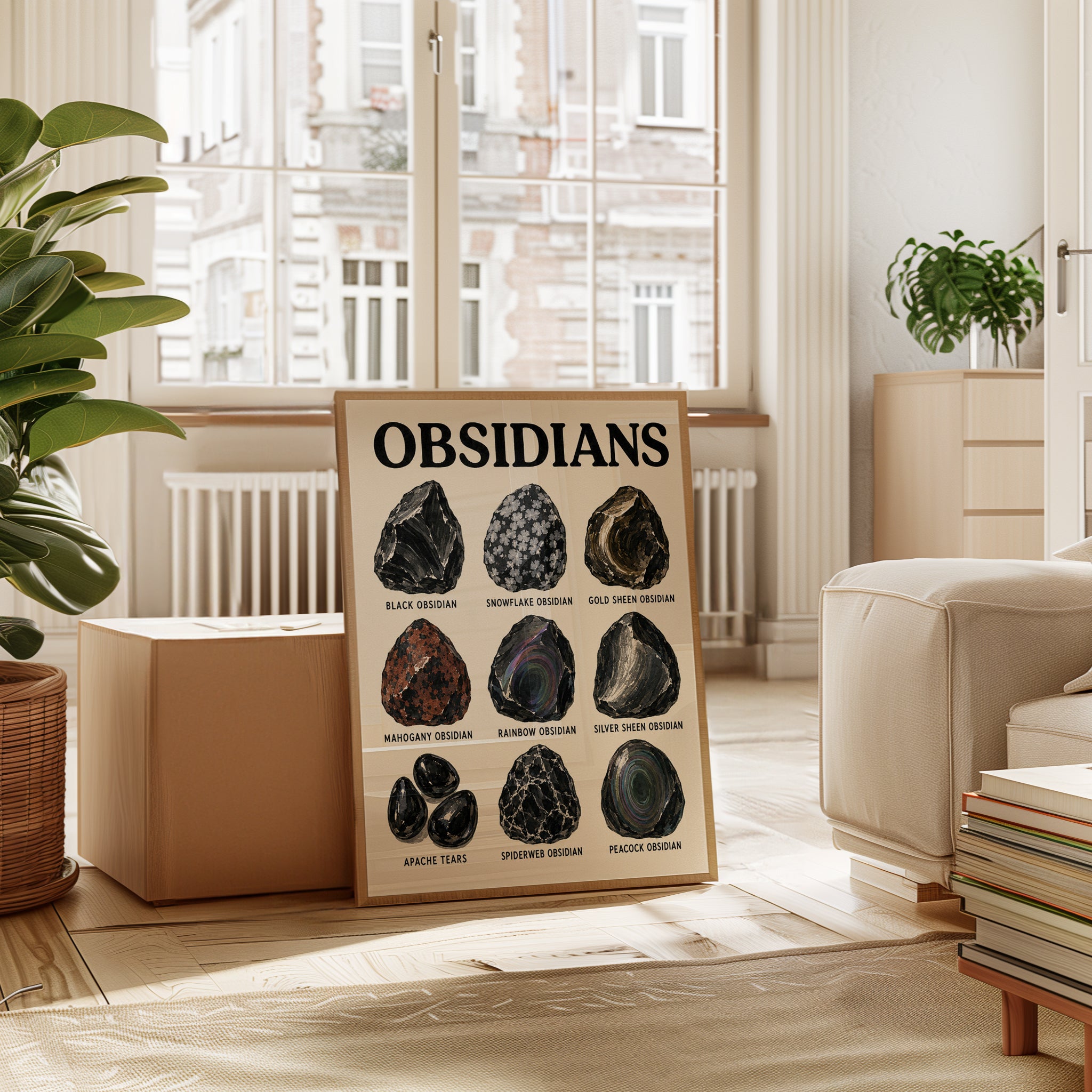 Obsidian Types Print — Educational Geology Chart - interior