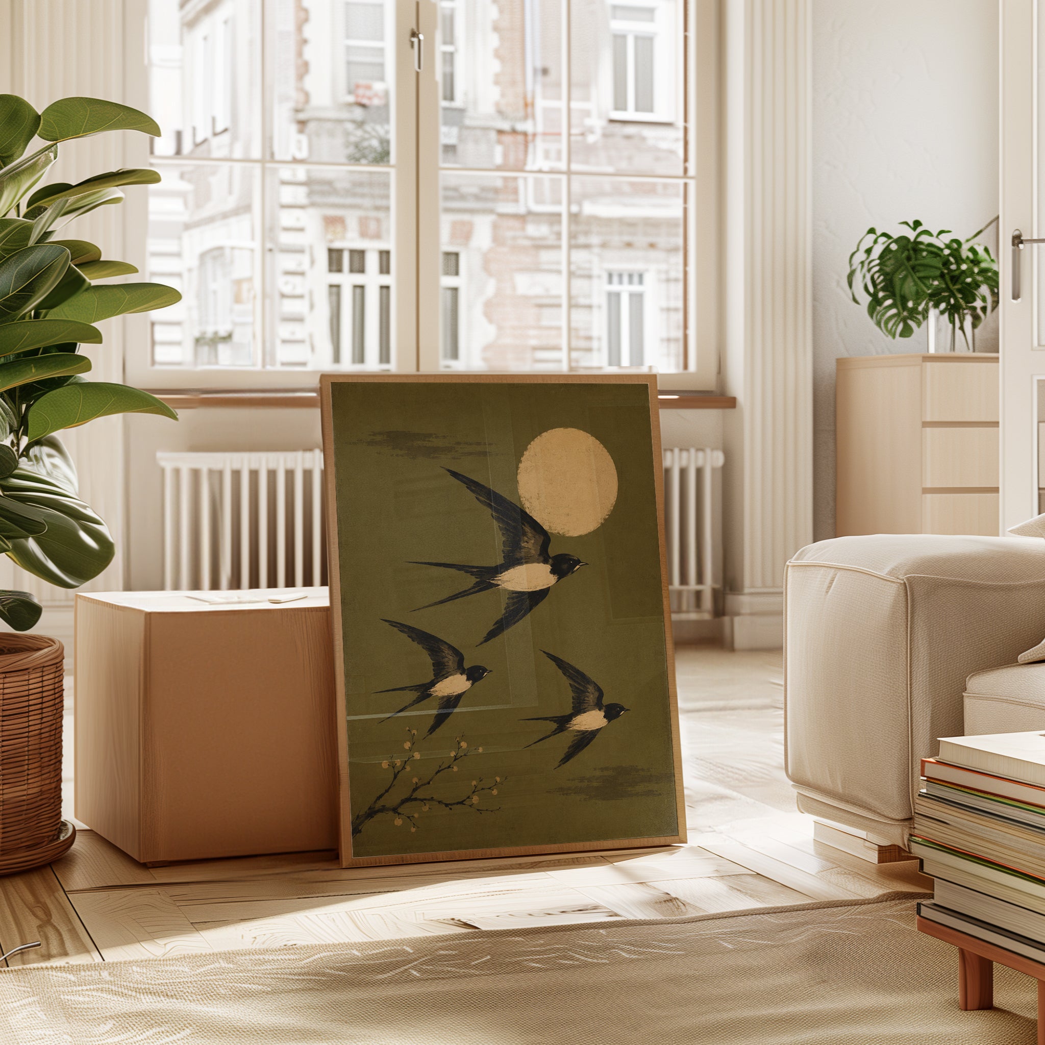 Vintage Swallow Bird Print - interior