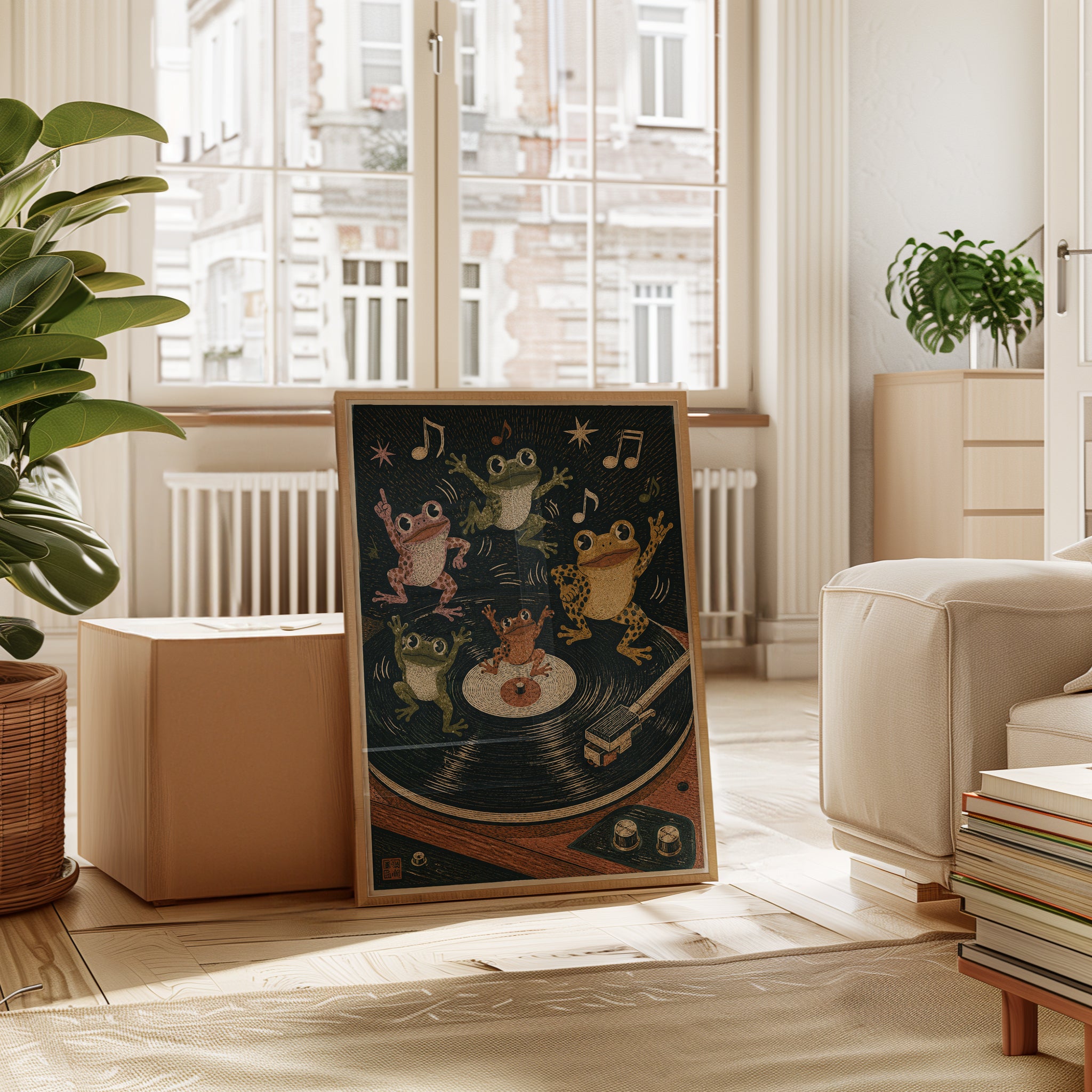 Frog Music Wall Art – Dancing Frogs Print - interior
